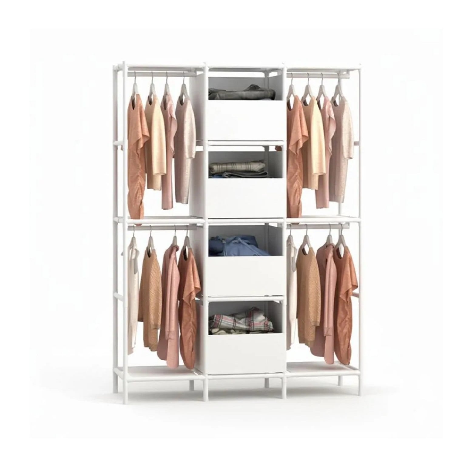 ROPERO COLGADOR MULTIFUNCIONAL ORGANIZADOR DE ROPA 3 CUERPOS BLANCO - 2