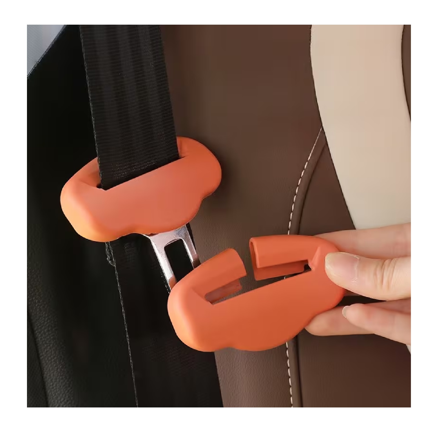 2 PROTECTORES PARA CINTURÓN DE SEGURIDAD DE COCHE, CUBIERTAS PARA HEBILLAS TM - 1