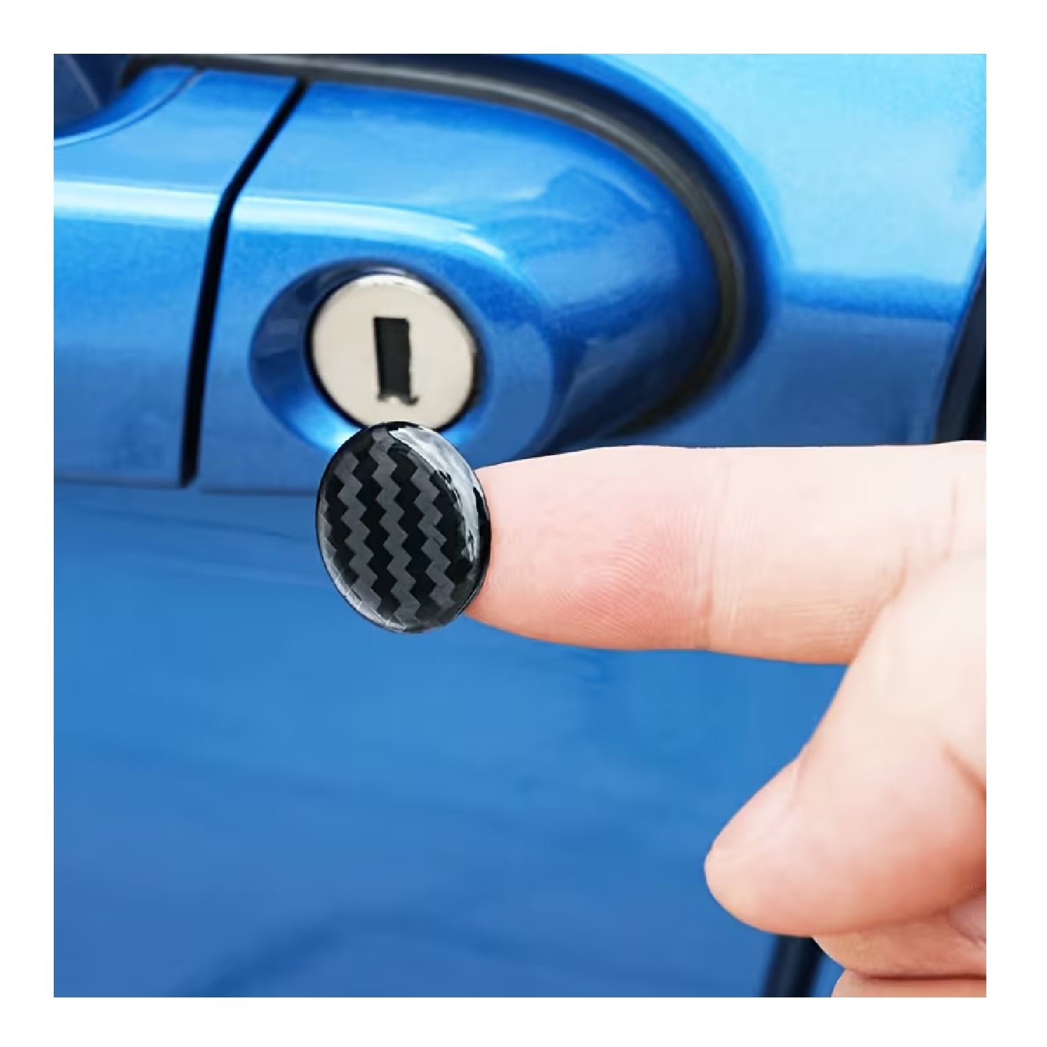 JUEGO DE 6 PEGATINAS PROTECTORAS DE 20 MM PARA AGUJERO DE LLAVE DE PUERTA DE COCHE TRANSPARENTE TM - 1