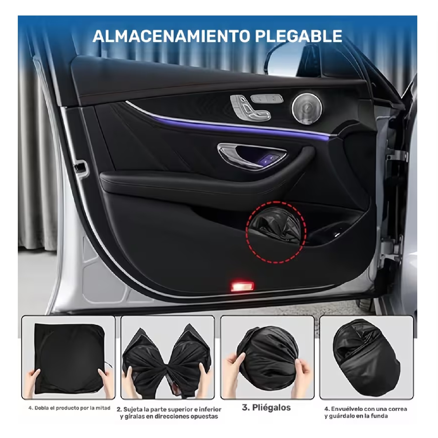 PARAGUAS DE SOL PARA COCHE NEGRO CON DISEÑO DE OJOS ENFADADOS TM - 5