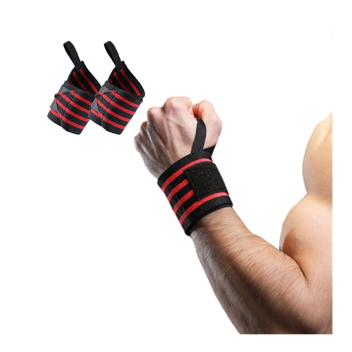 MUÑEQUERAS DE COMPRESIÓN PARA LEVANTAMIENTO DE PESAS Y ENTRENAMIENTO EN GYM PAR - 1