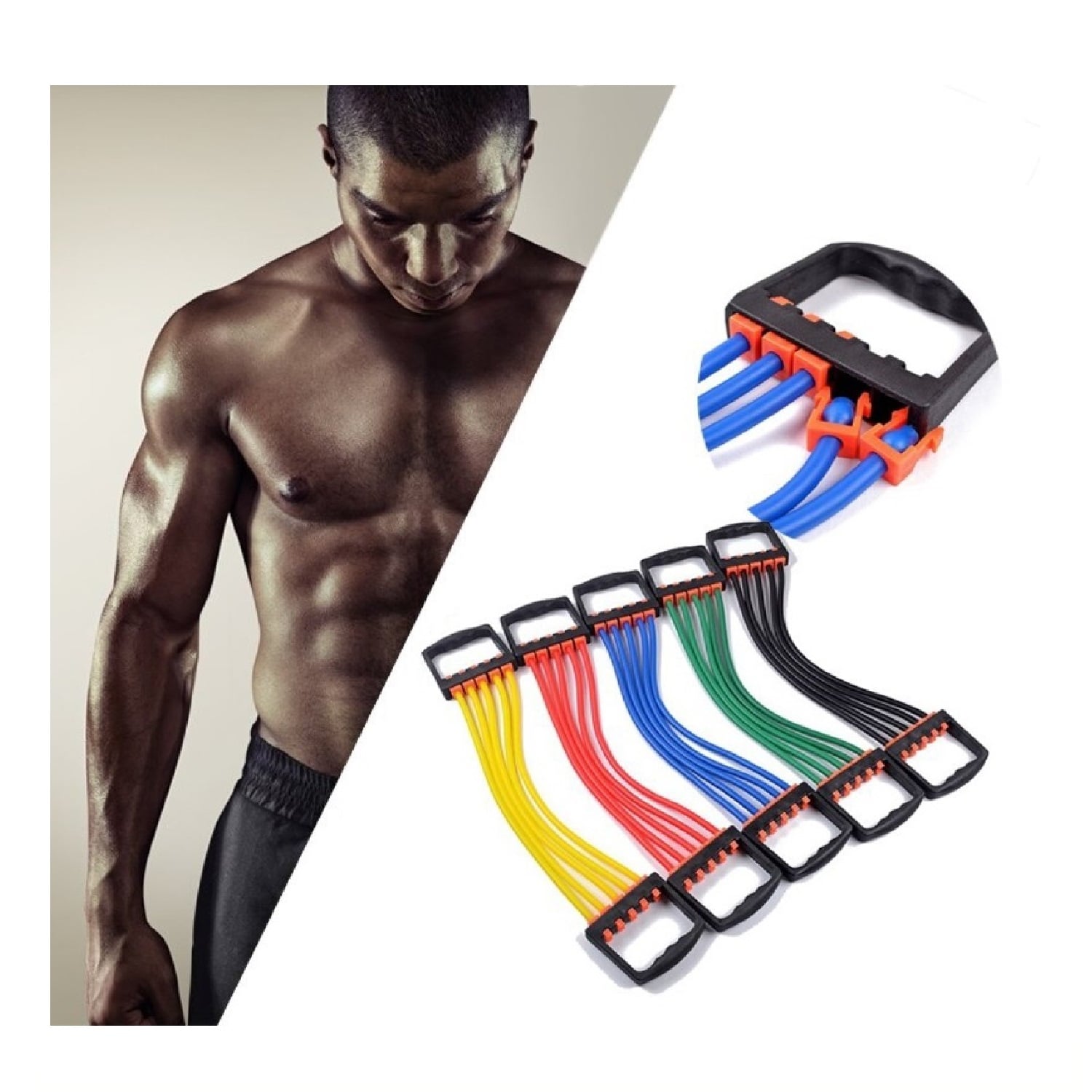 EXTENSOR ELÁSTICO PARA EJERCICIOS DE PECHO, BRAZOS Y ESTIRAMIENTO MUSCULAR - 1