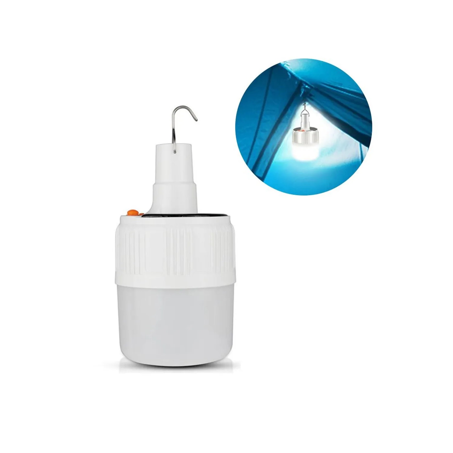FOCO BOMBILLA LED SOLAR RECARGABLE 50W CON CARGA USB - 2