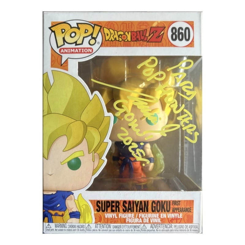 FUNKO POP DRAGON BALL - GOKU SUPER SAIYAN PRIMERA APARICION (FIRMADO POR MARIO CASTAÑEDA) #860 - 1