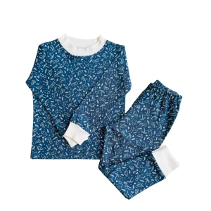 PIJAMA 02 PZAS DINO BLUE DE ALGODON PIMA PARA NIÑO - 2