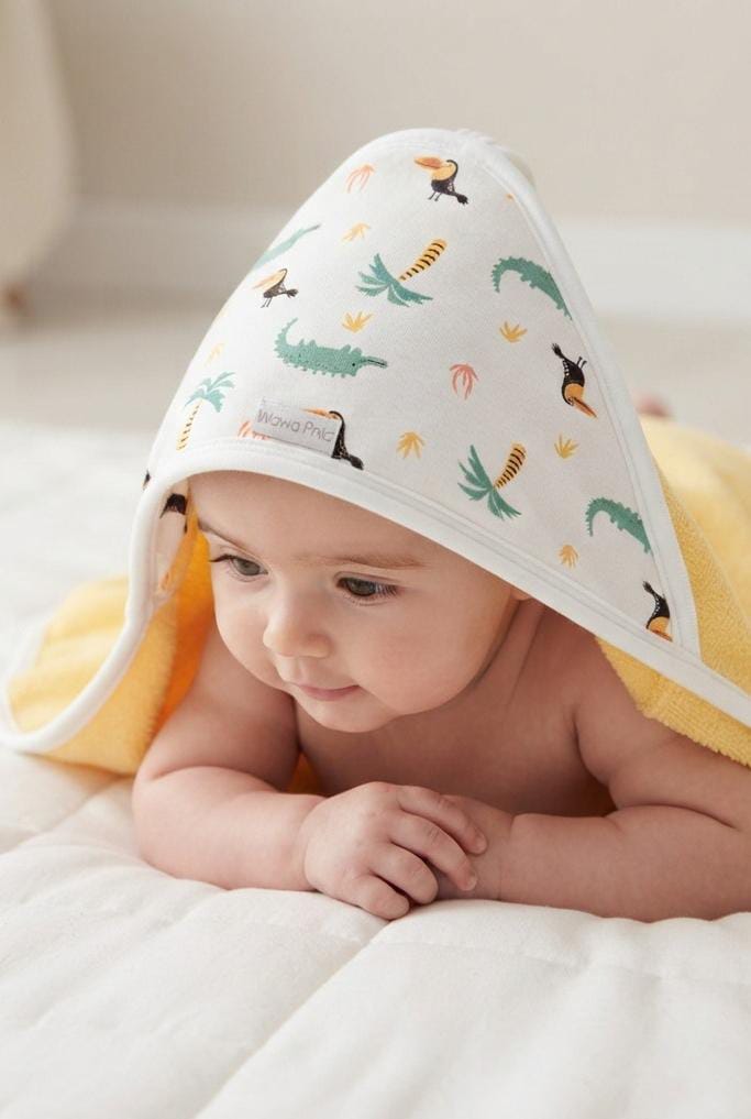 TOALLA BEBE XL 100% ALGODÓN- YELLOW JUNGLE - 1
