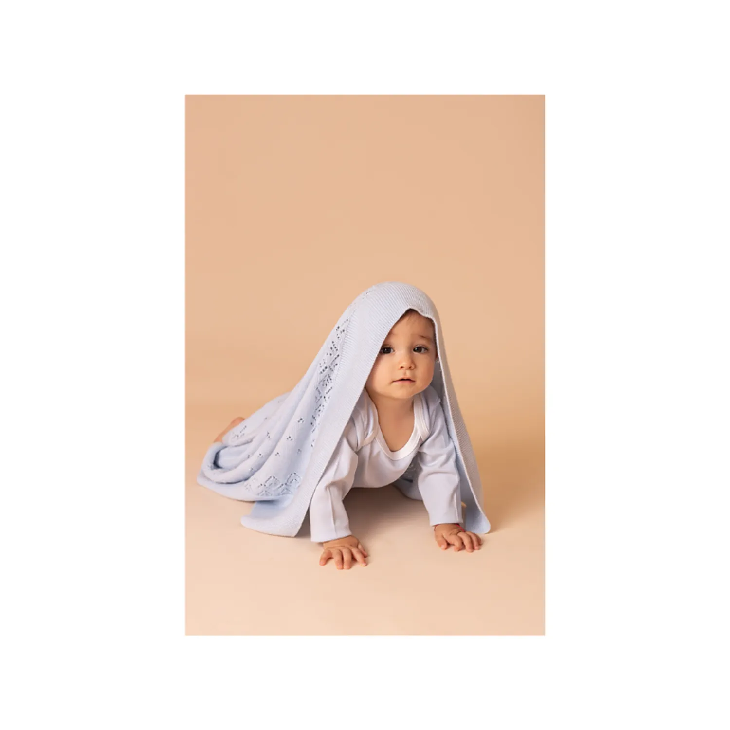 MANTA TEJIDA PARA BEBE 100% ALGODON PIMA CALI CELESTE - 4