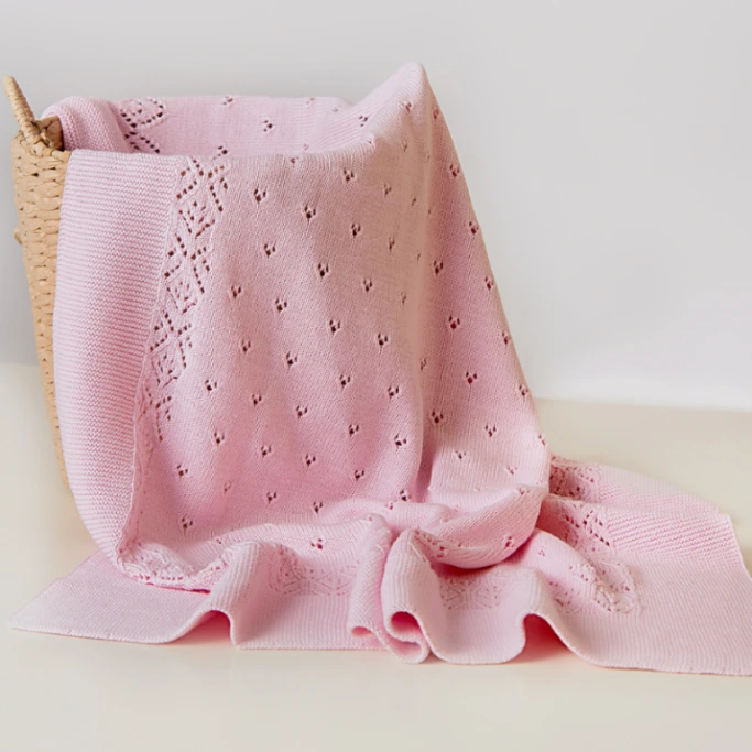 MANTA TEJIDA PARA BEBE 100% ALGODON PIMA CALI ROSA - 1
