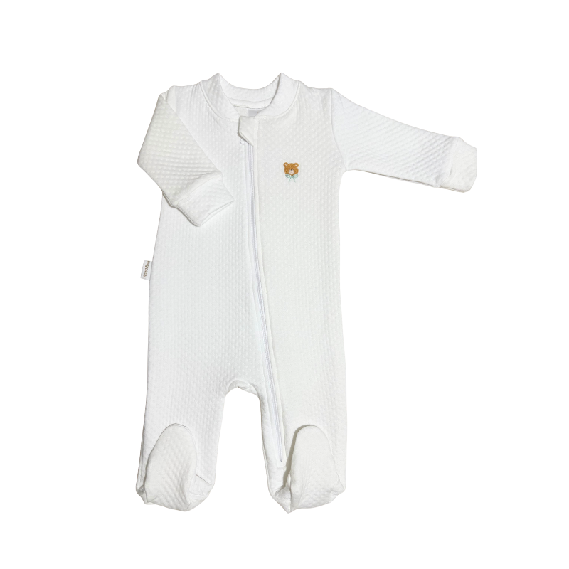 PIJAMA BEBE NIÑO-NIÑA JACQUARD WHITE BEAR - 1