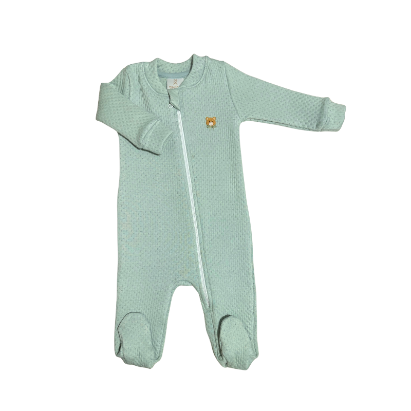 PIJAMA BEBE NIÑO JACQUARD GREEN BEAR - 1
