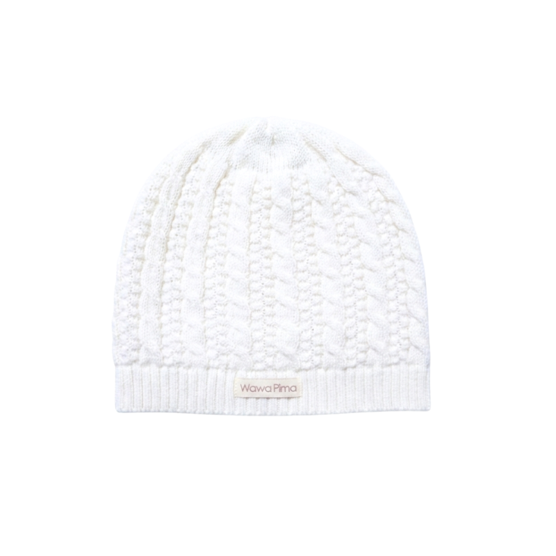 GORRO TEJIDO BEBÉ BLANCO - 1