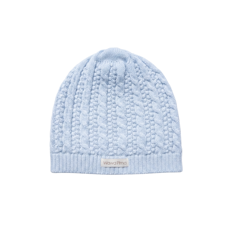 GORRO TEJIDO BEBÉ CELESTE - 1