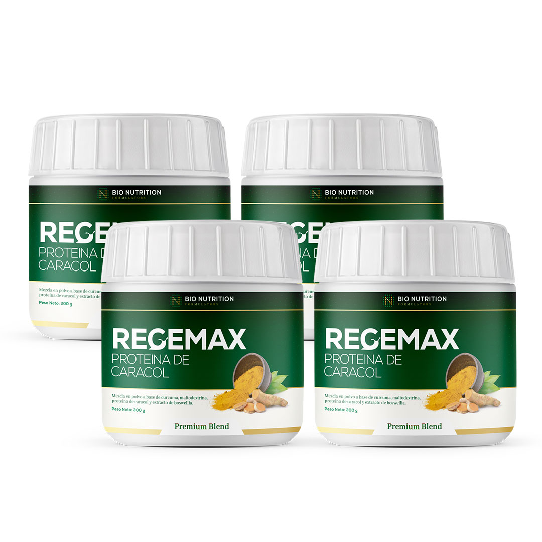 REGEMAX PACK X4 PROTEINA CARACOL CÚRCUMA DOLOR ARTICULAR - 1