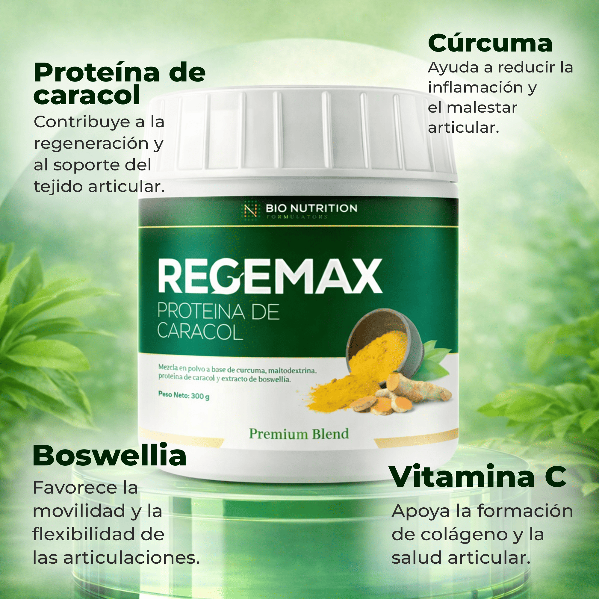 REGEMAX PACK X4 PROTEINA CARACOL CÚRCUMA DOLOR ARTICULAR - 2