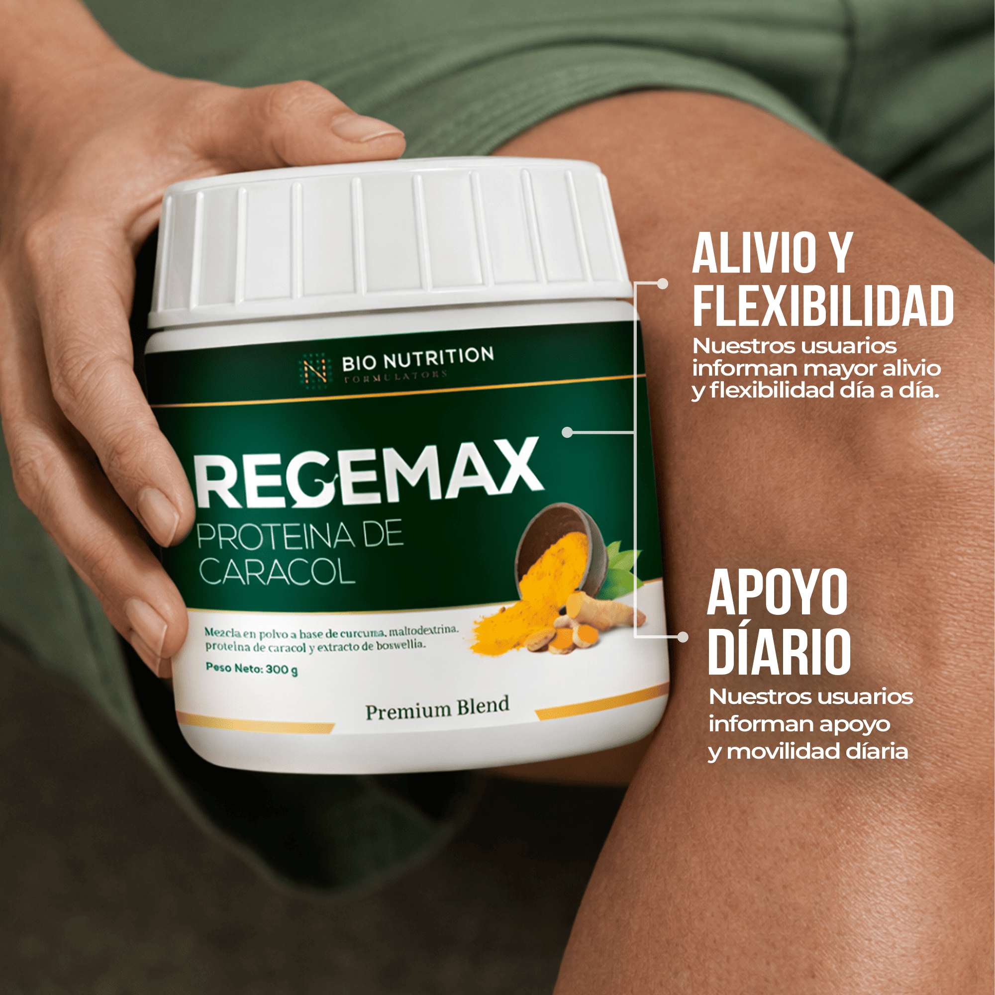 REGEMAX PACK X4 PROTEINA CARACOL CÚRCUMA DOLOR ARTICULAR - 3