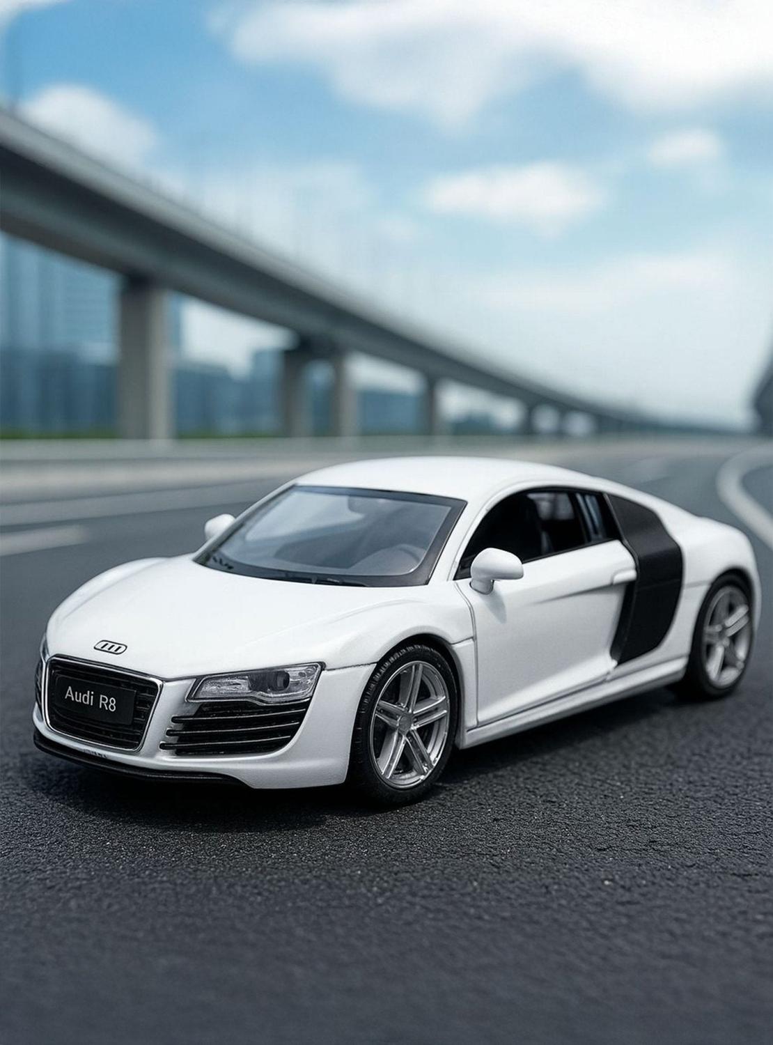 AUTO DE METAL AUDI R8 COUPÉ 2007 A ESCALA 1:43 WELLY - 2