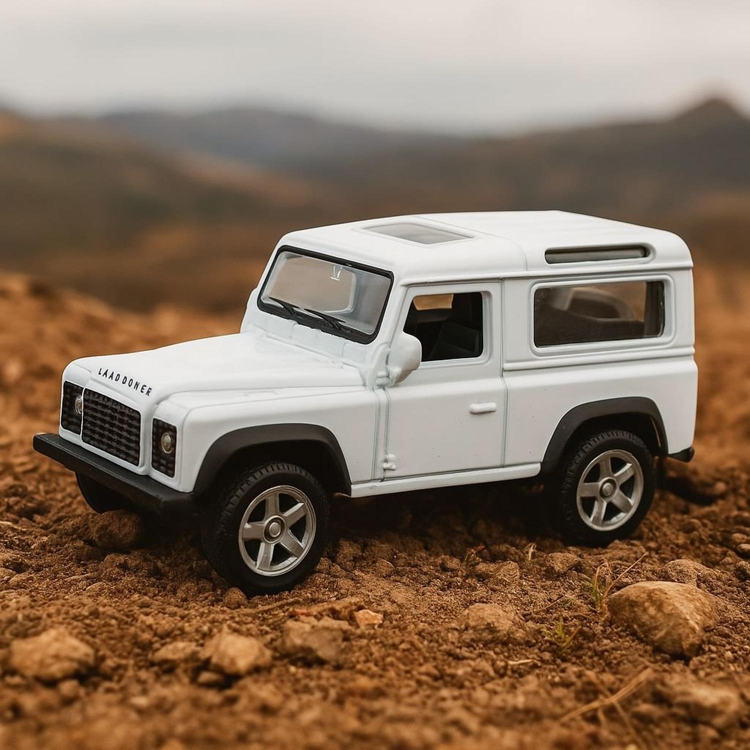 SUV DE METAL LAND ROVER DEFENDER A ESCALA 1:34-1:39 WELLY - 4