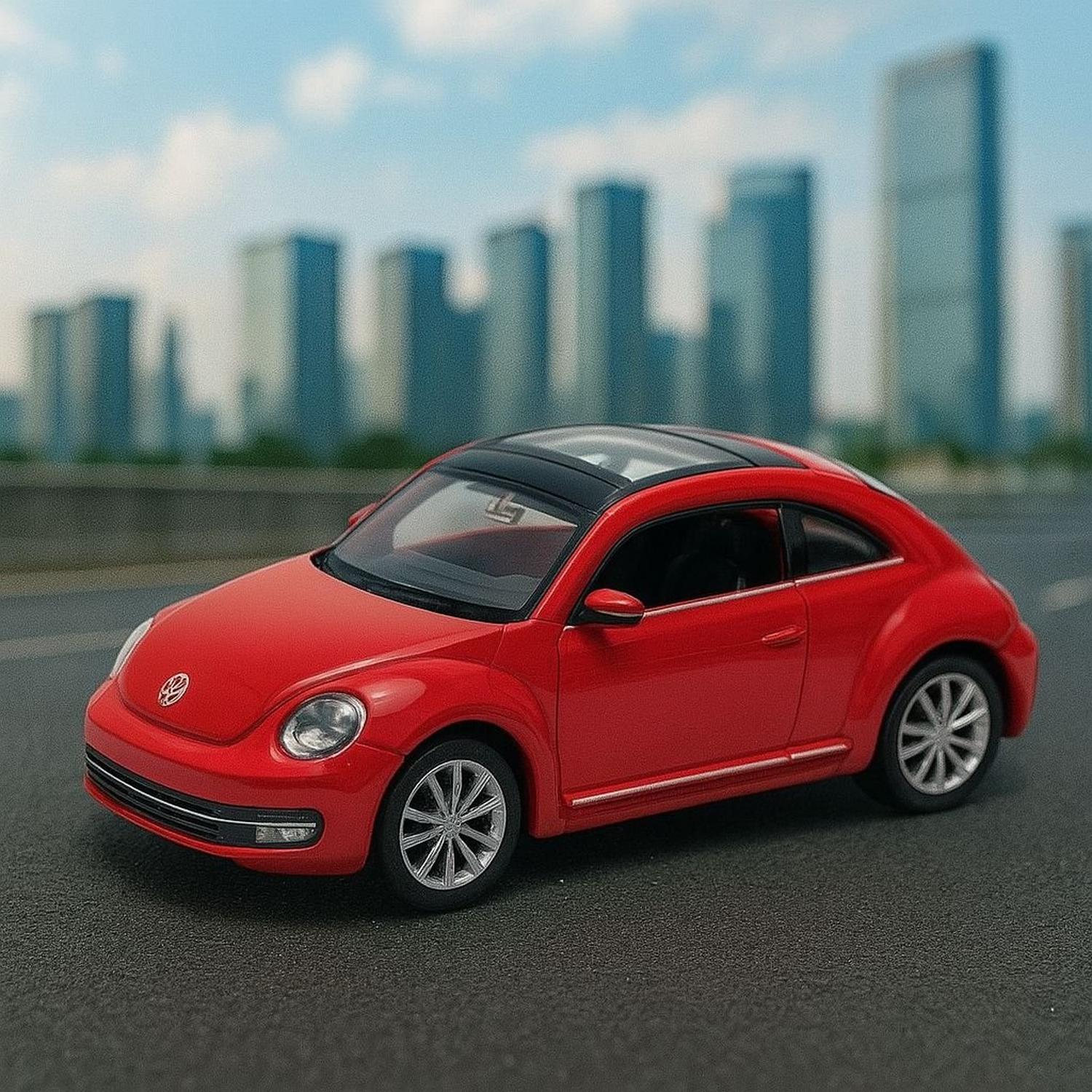 AUTO DE METAL VOLKSWAGEN THE BEETLE A ESCALA 1:43 WELLY - 2