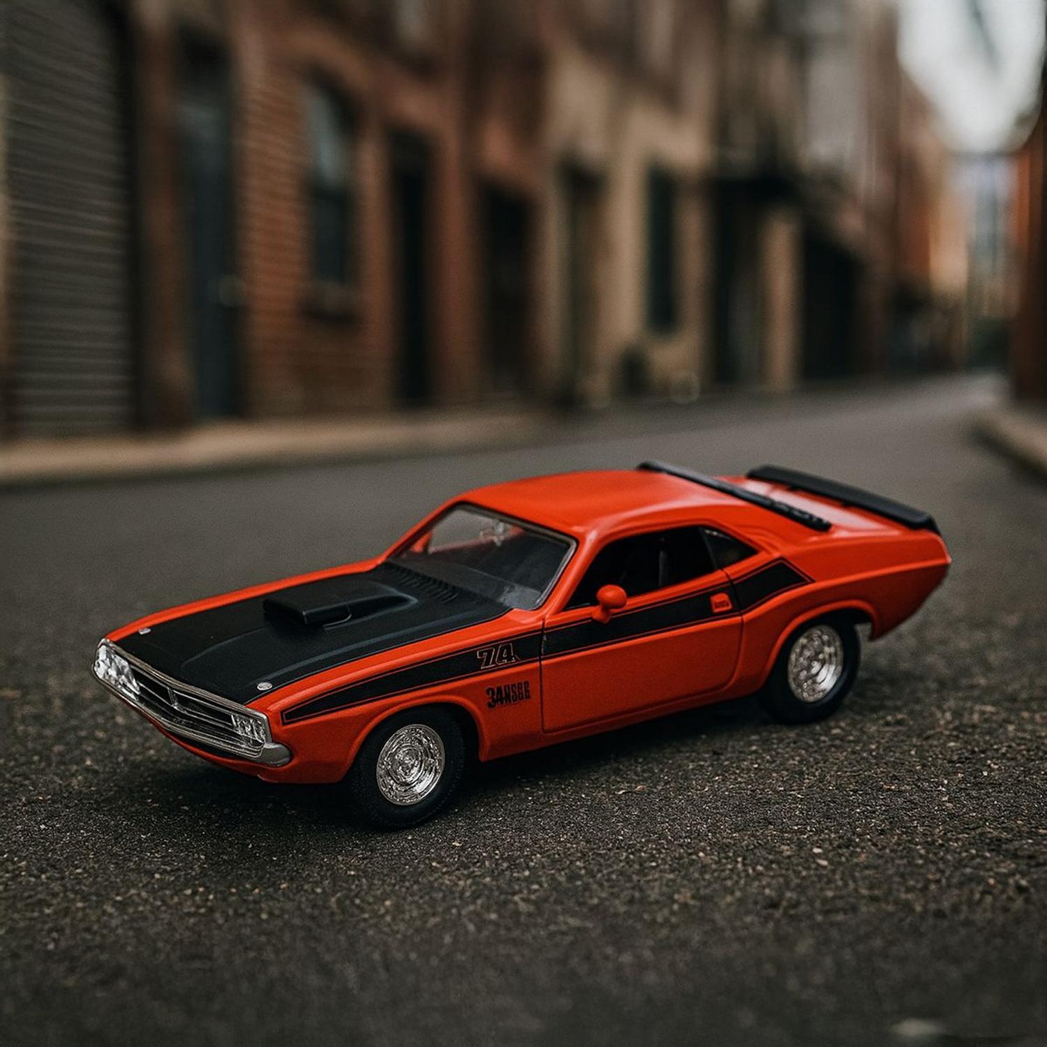 AUTO DE METAL DODGE CHALLENGER 1970 A ESCALA 1:34-1:39 WELLY - 4