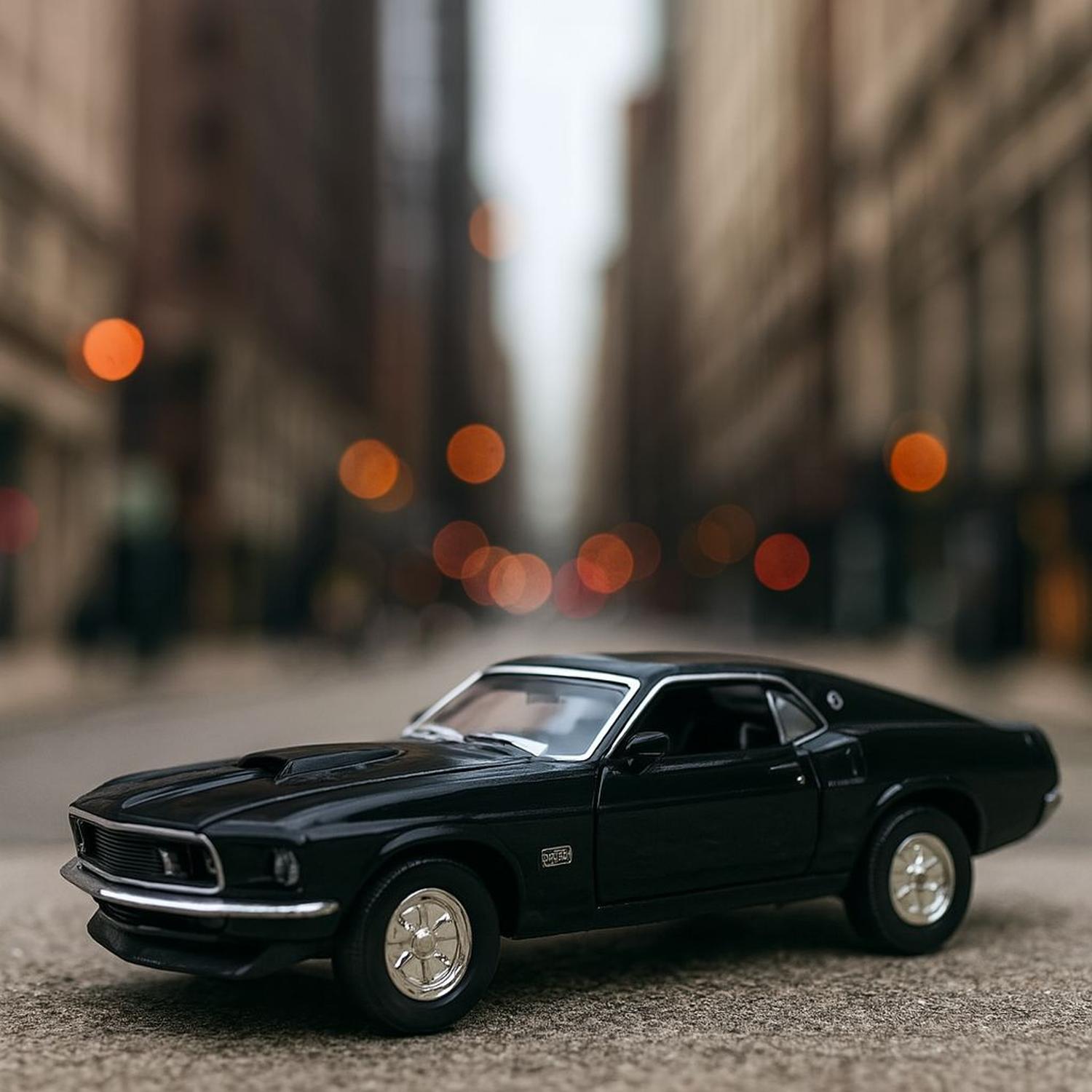 AUTO DE METAL FORD MUSTANG BOSS 429 1969 A ESCALA 1:34-1:39 WELLY - 4