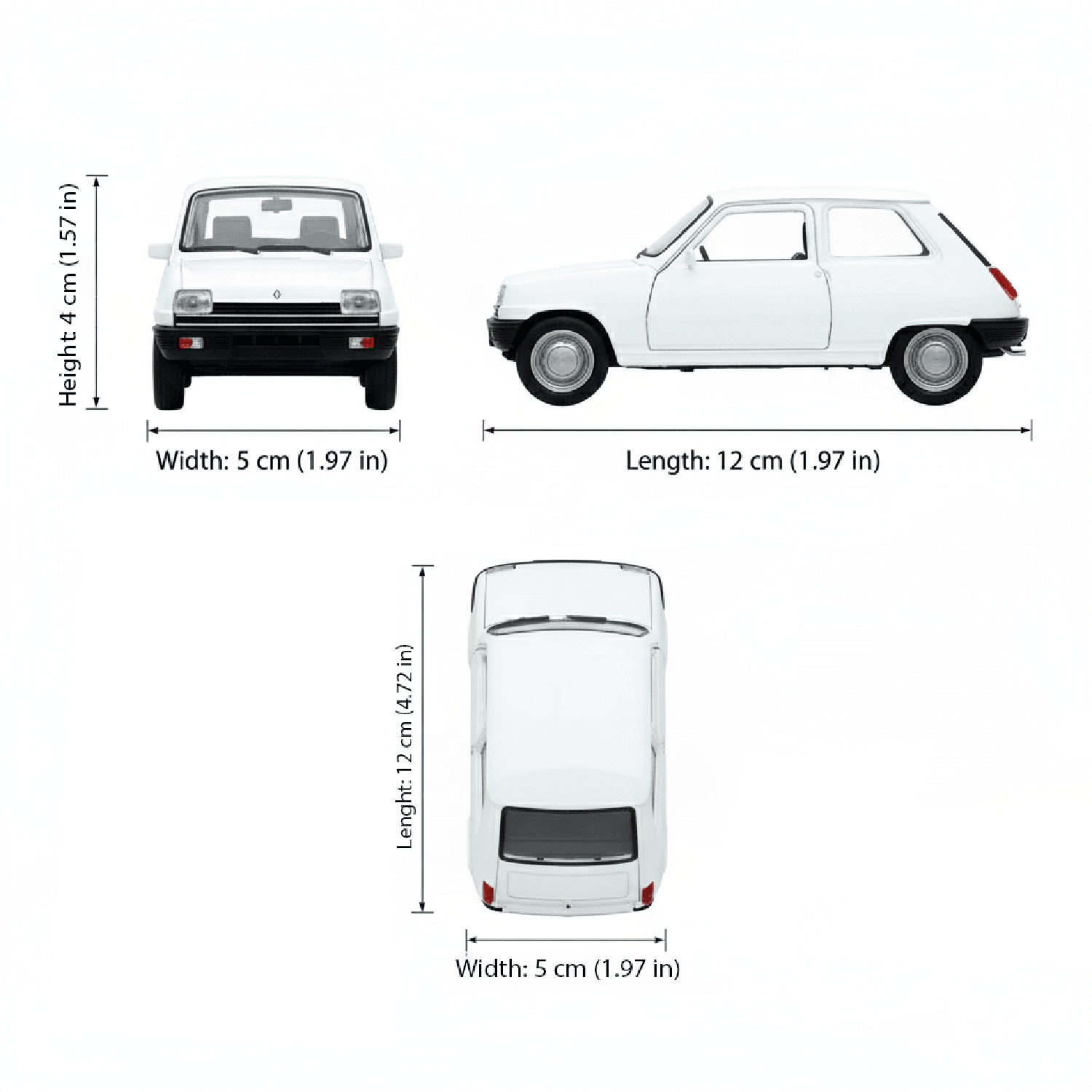 AUTO DE METAL RENAULT 5 A ESCALA 1:34-1:39 WELLY - 2