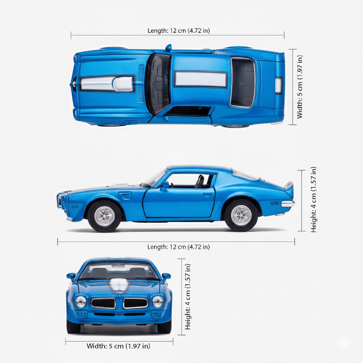 AUTO DE METAL PONTIAC FIREBIRD TRANS AM 1972 A ESCALA 1:34-1:39 WELLY - 3