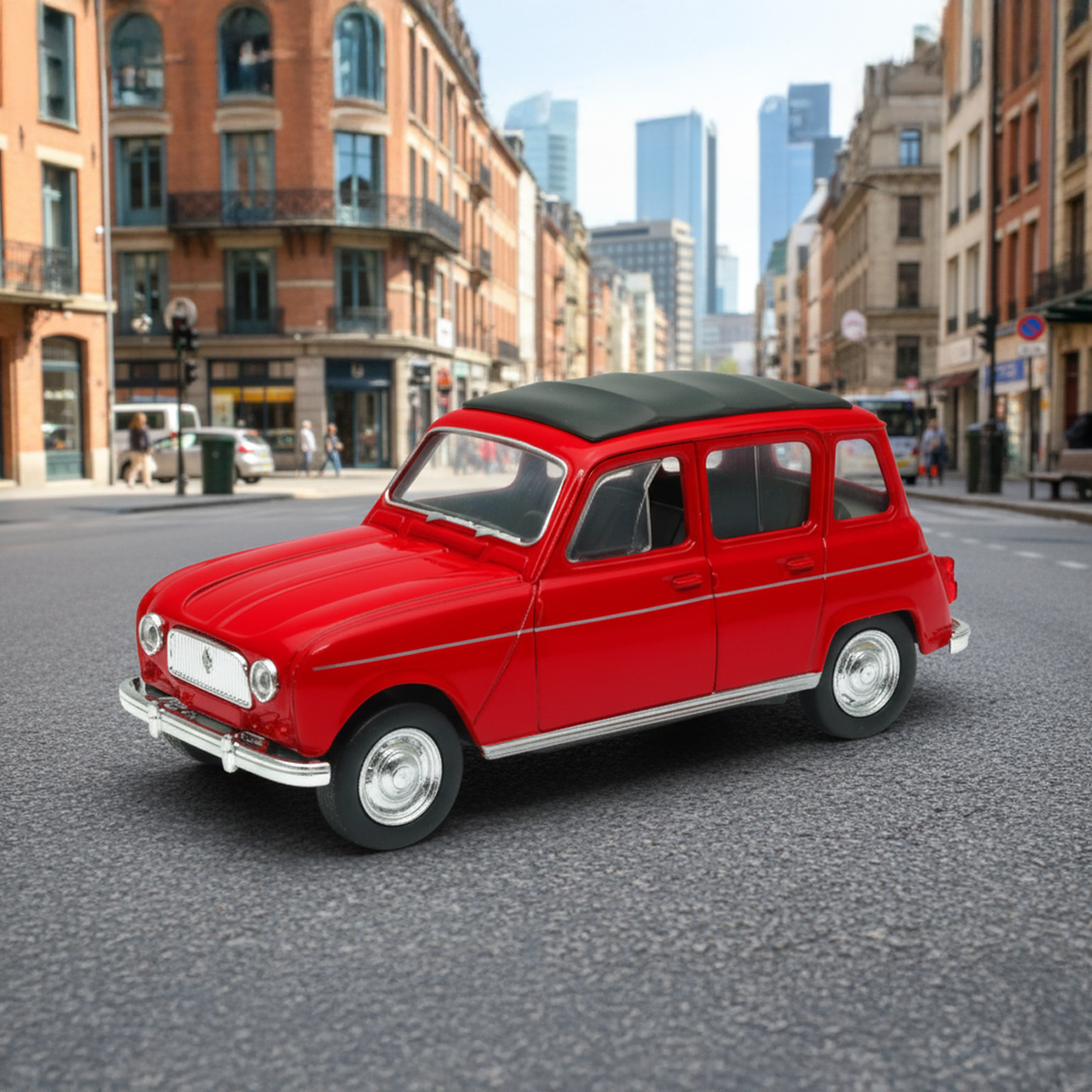 AUTO DE METAL RENAULT 4 A ESCALA 1:34-1:39 WELLY - 3