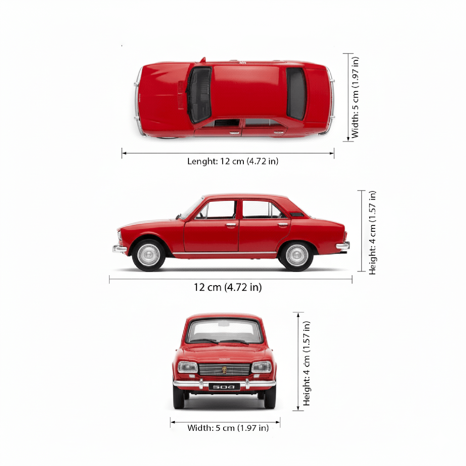 AUTO DE METAL PEUGEOT 504 1975 A ESCALA 1:34-1:39 WELLY - 2