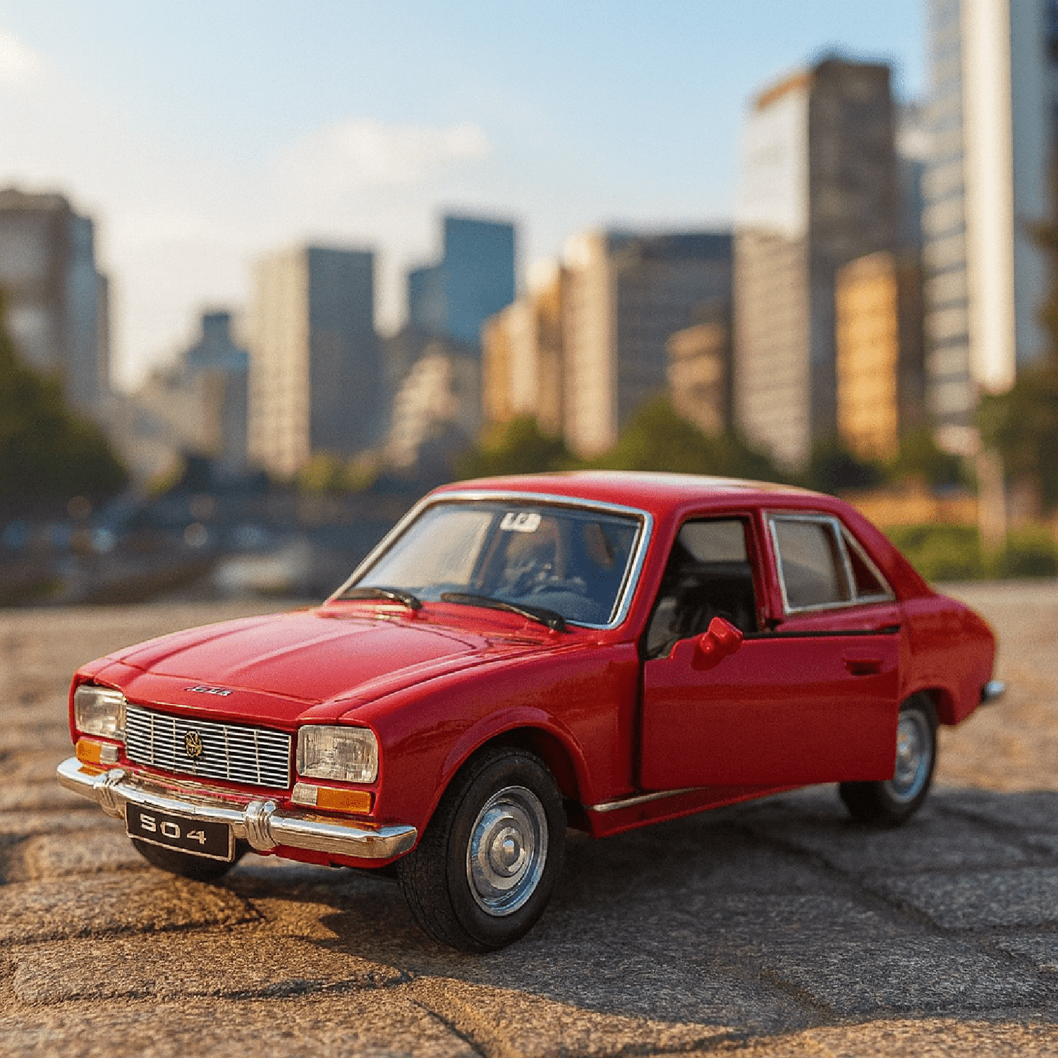 AUTO DE METAL PEUGEOT 504 1975 A ESCALA 1:34-1:39 WELLY - 3