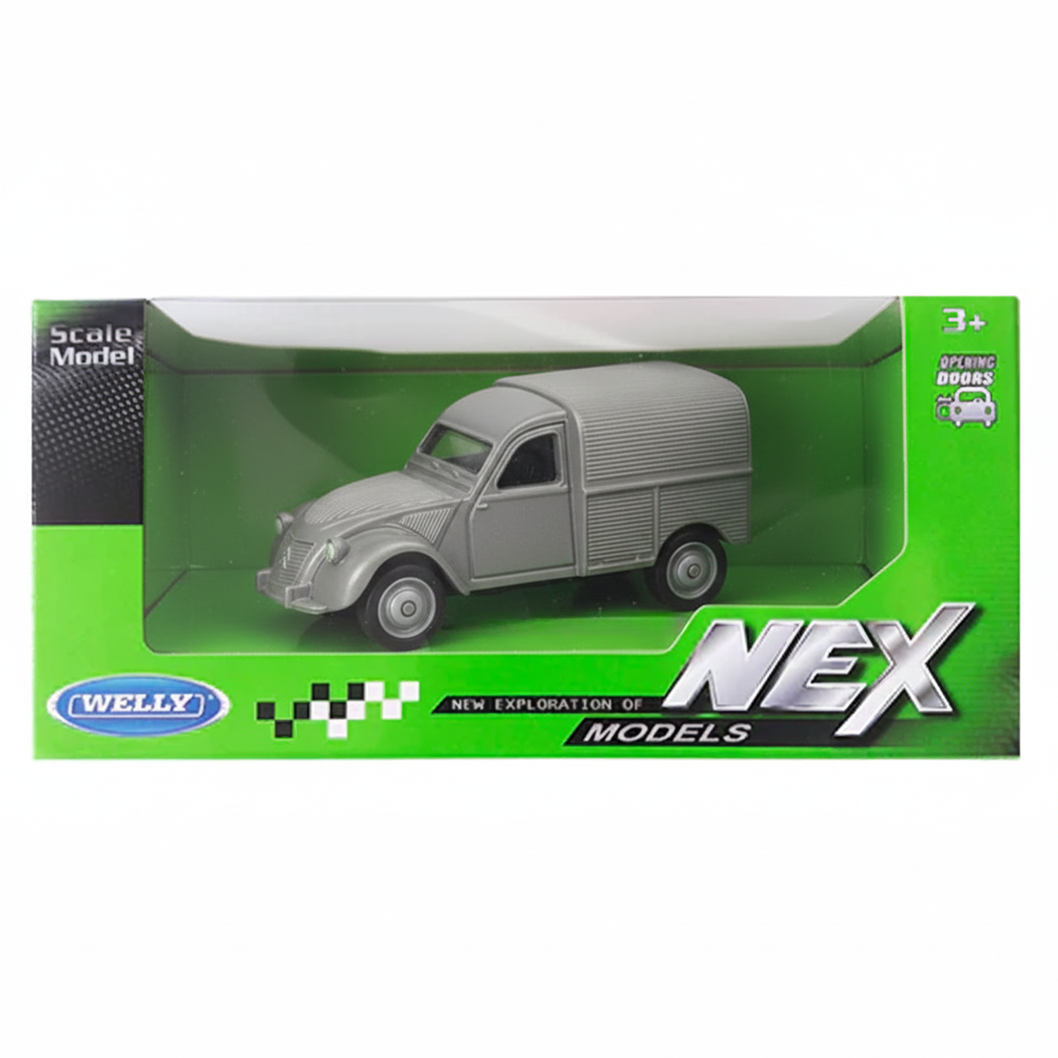 AUTO DE METAL CITROËN 2CV FOURGONNETTE A ESCALA 1:34-1:39 WELLY - 2