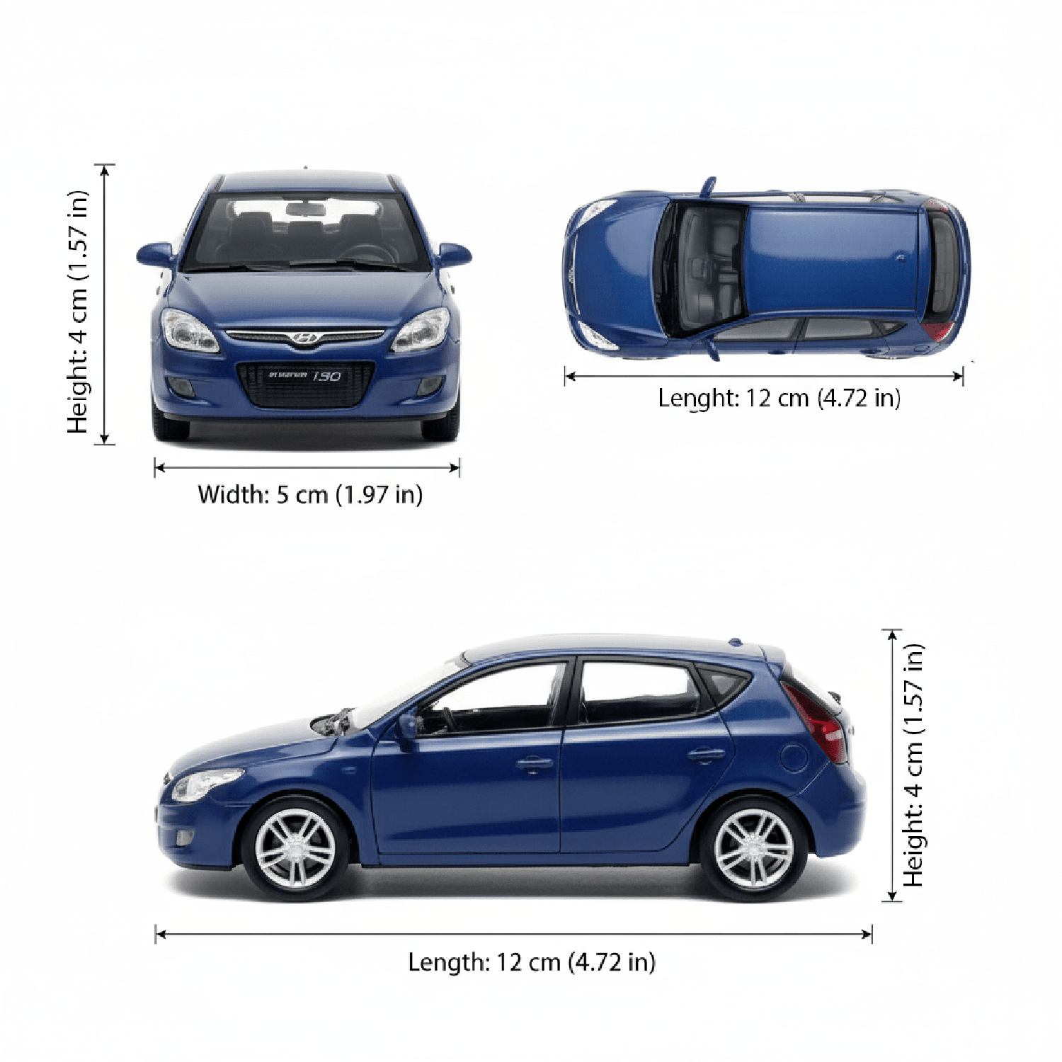 AUTO DE METAL HYUNDAI I30 A ESCALA 1:34-1:39 WELLY - 3