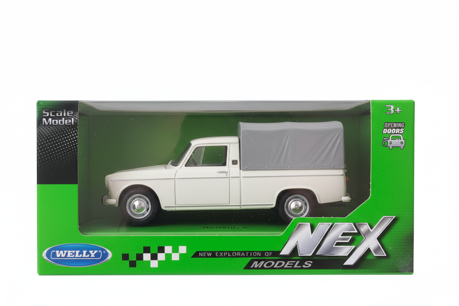 CAMIONETA DE METAL PEUGEOT 404 PICK-UP 1968 A ESCALA 1:34-1:39 WELLY - 3