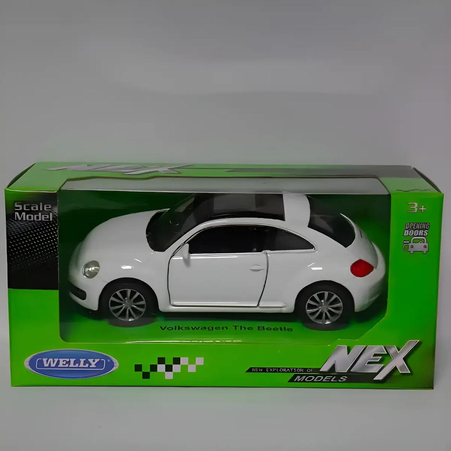 AUTO DE METAL VOLKSWAGEN THE BEETLE A ESCALA 1:34-1:39 WELLY - 1