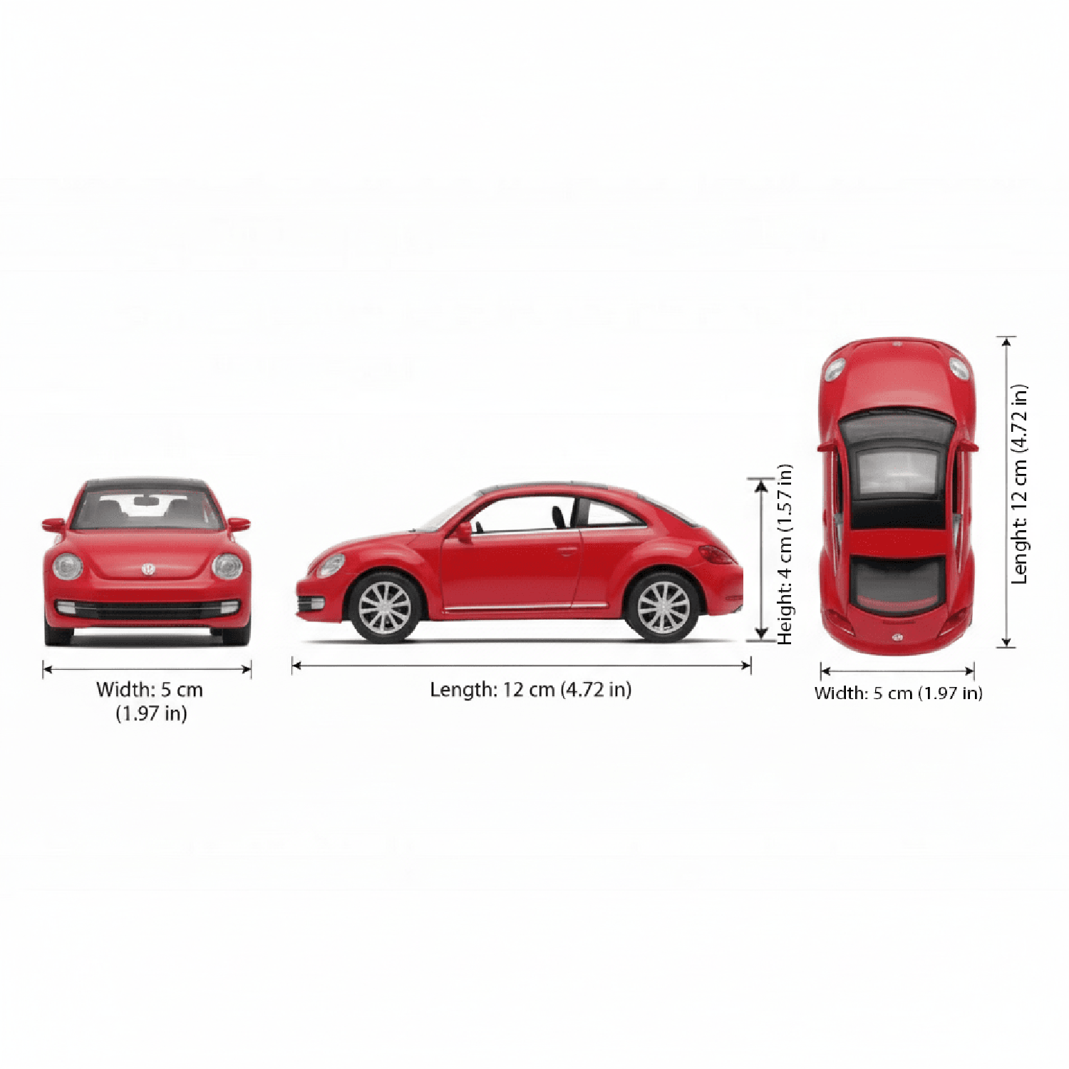 AUTO DE METAL VOLKSWAGEN THE BEETLE A ESCALA 1:34-1:39 WELLY - 5