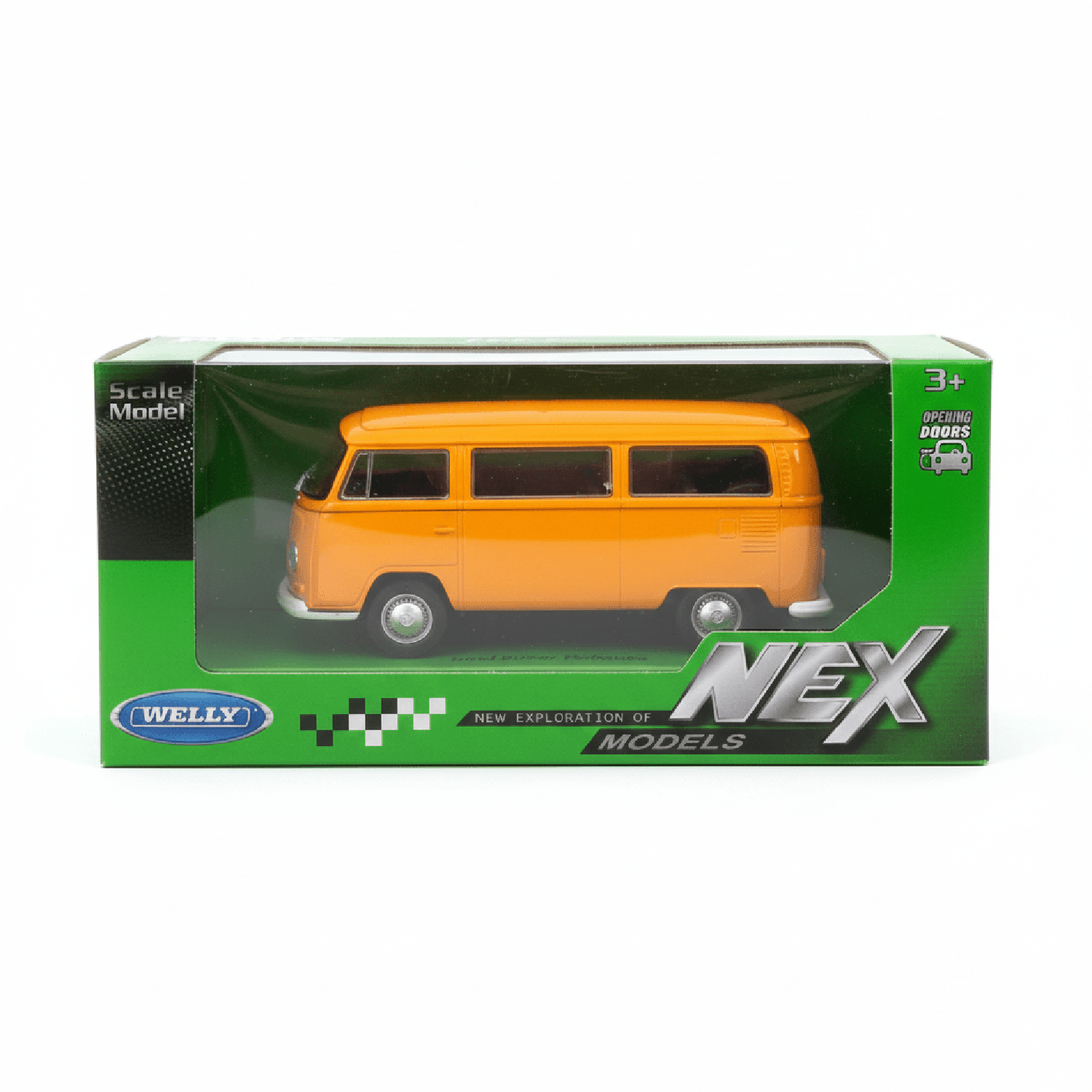 AUTO DE METAL VOLKSWAGEN BUS T2 1972 A ESCALA 1:34-1:39 WELLY - 3