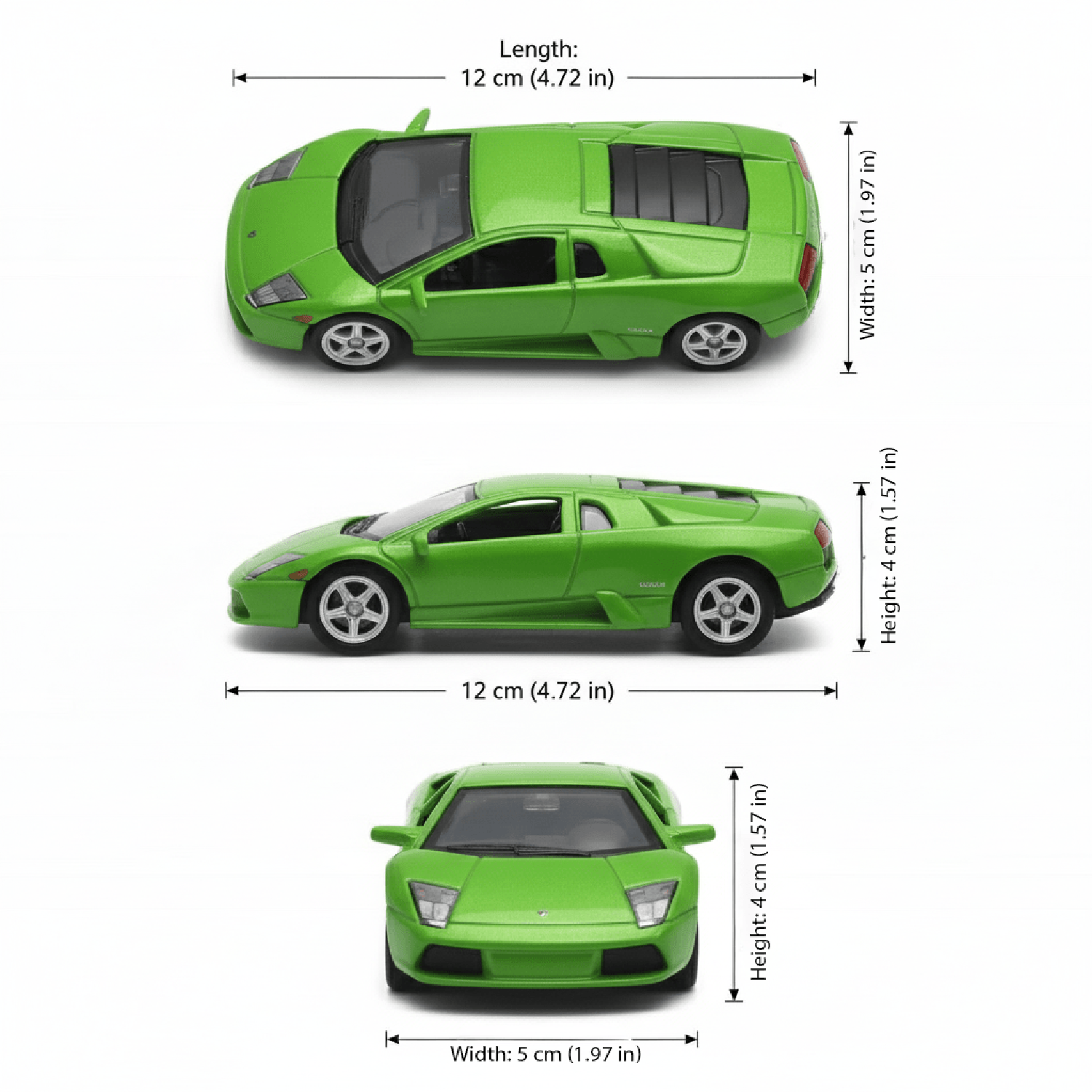 AUTO DE METAL LAMBORGHINI HURACÁN LP610-4 A ESCALA 1:34-1:39 WELLY - 3