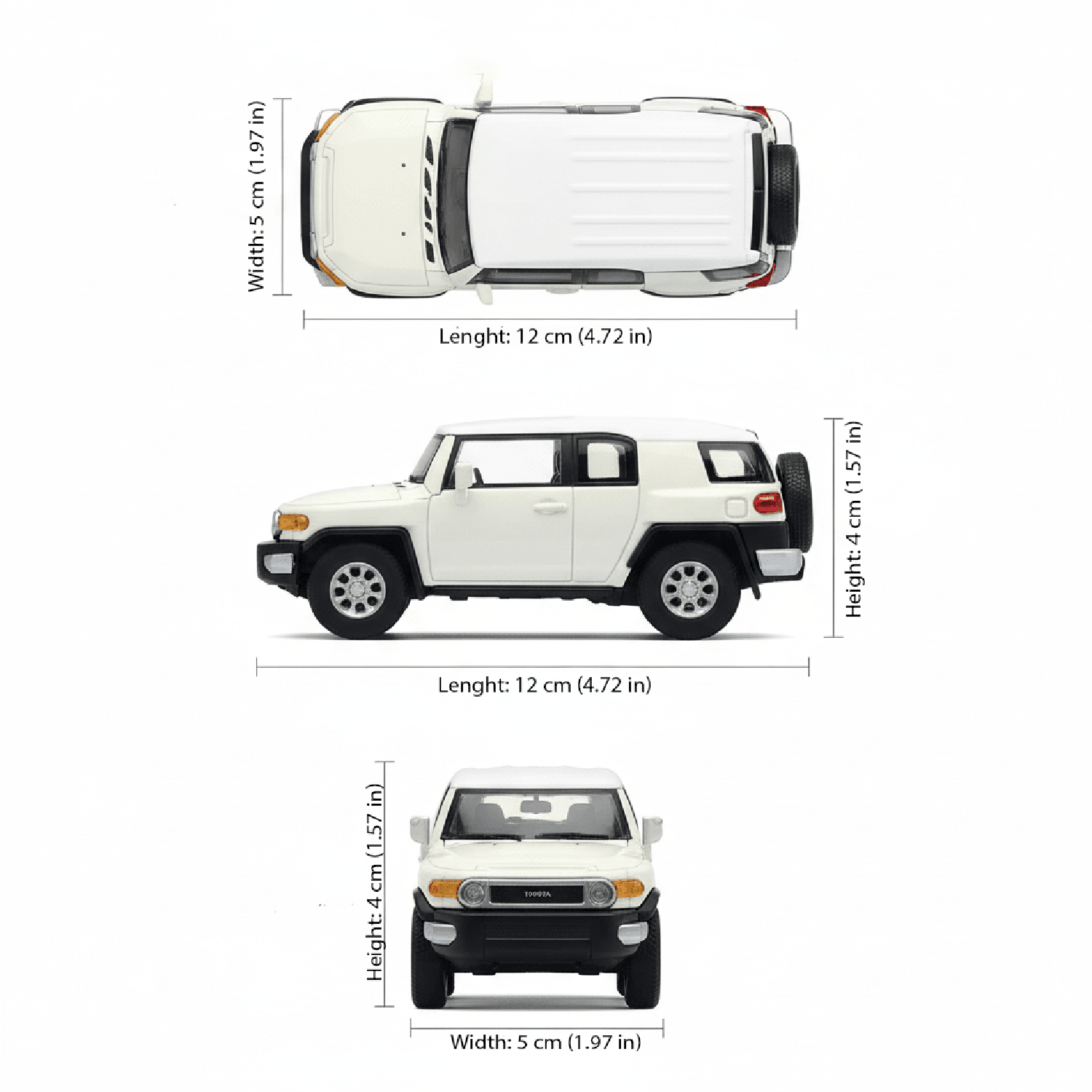 SUV DE METAL TOYOTA FJ CRUISER A ESCALA 1:34-1:39 WELLY - 2