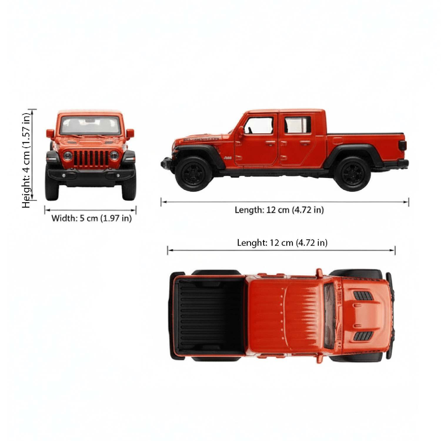 CAMIONETA DE METAL JEEP GLADIATOR 2020 A ESCALA 1:34-1:39 WELLY - 2