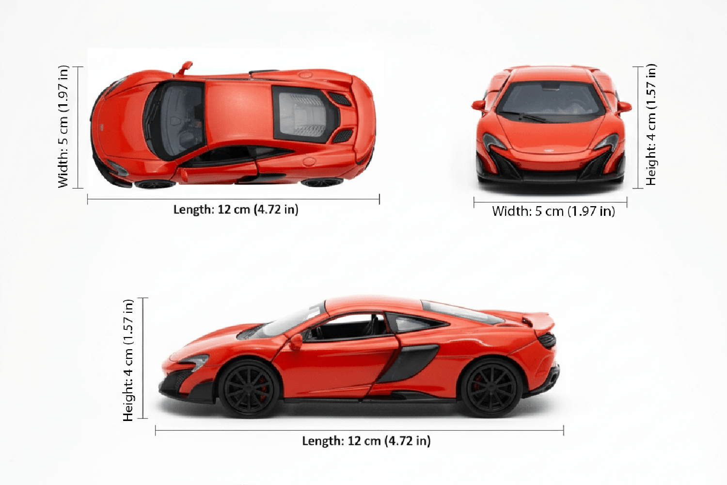 AUTO DE METAL MCLAREN 675LT A ESCALA 1:34-1:39 WELLY - 3