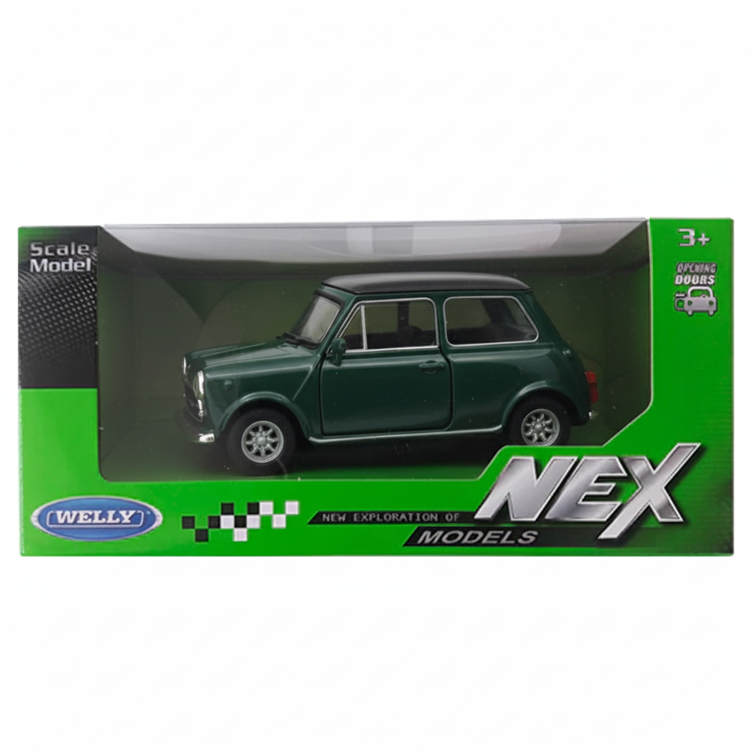 AUTO DE METAL MINI COOPER 1300 A ESCALA 1:34-1:39 WELLY - 2