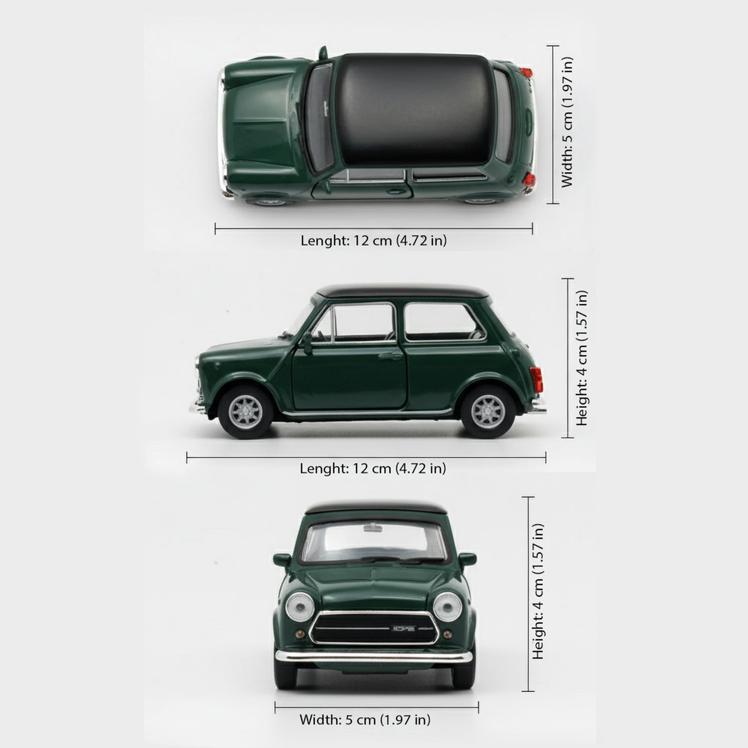 AUTO DE METAL MINI COOPER 1300 A ESCALA 1:34-1:39 WELLY - 3