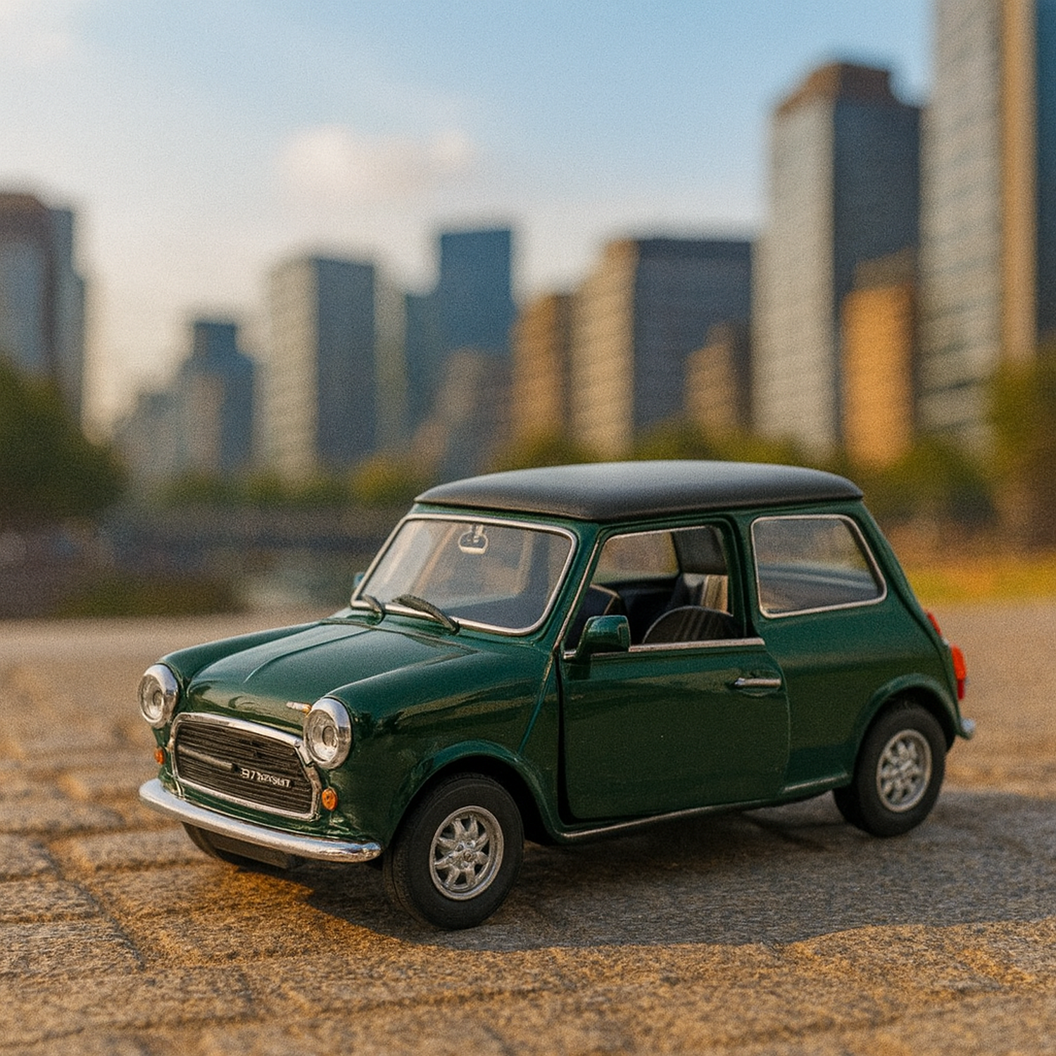 AUTO DE METAL MINI COOPER 1300 A ESCALA 1:34-1:39 WELLY - 4