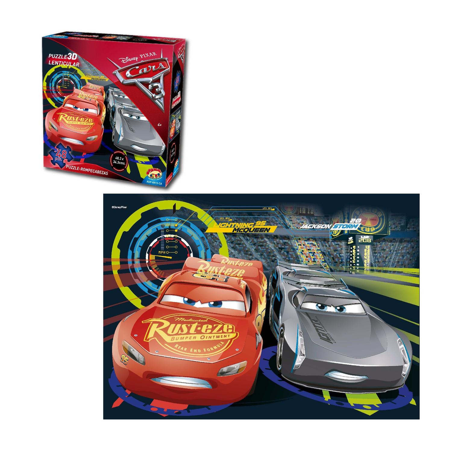 ROMPECABEZA 48 PIEZAS 3D LENTICULAR - CARS - 1