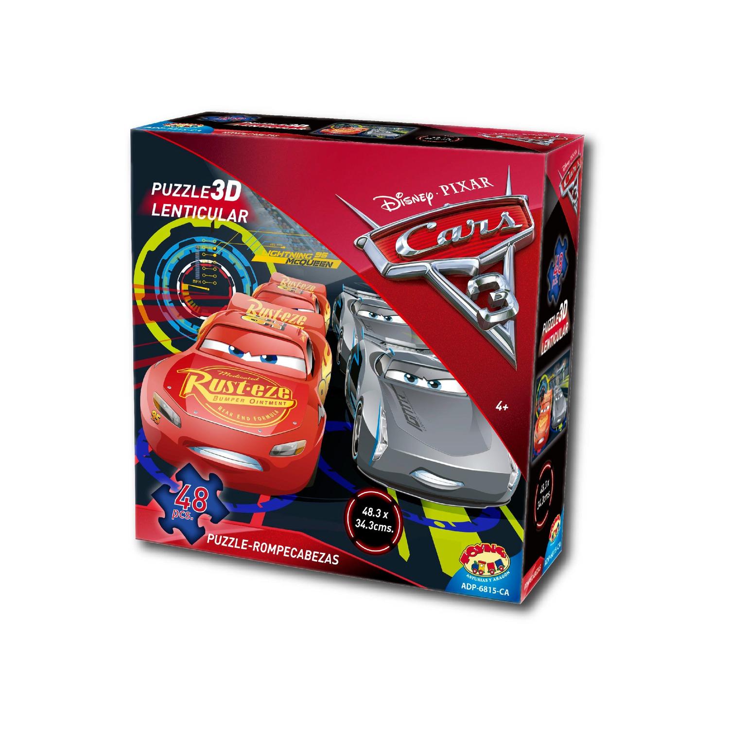 ROMPECABEZA 48 PIEZAS 3D LENTICULAR - CARS - 2