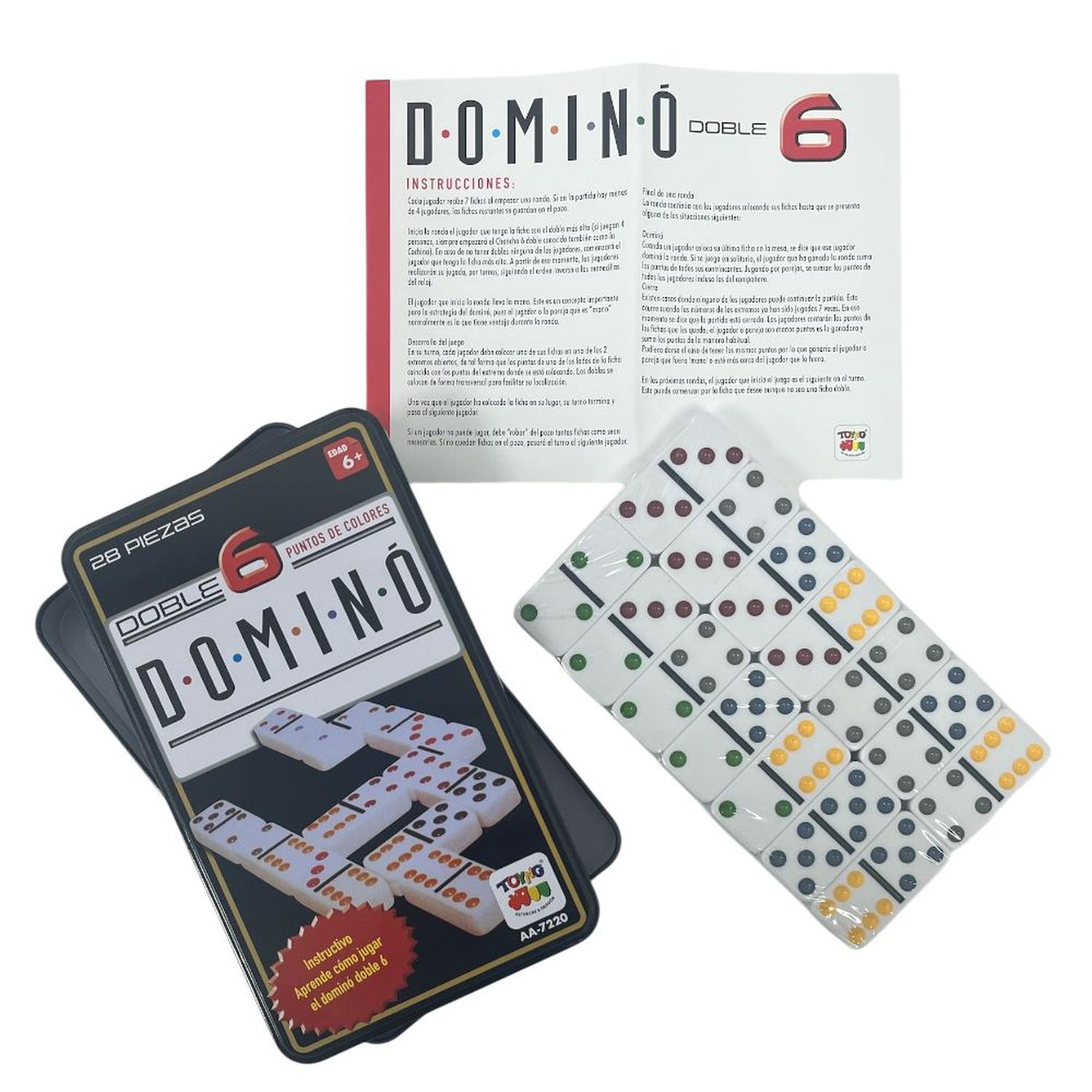 JUEGO DE MESA DOMINÓ 6 CAJA METÁLICA - TOYNG - PERÚ - 3