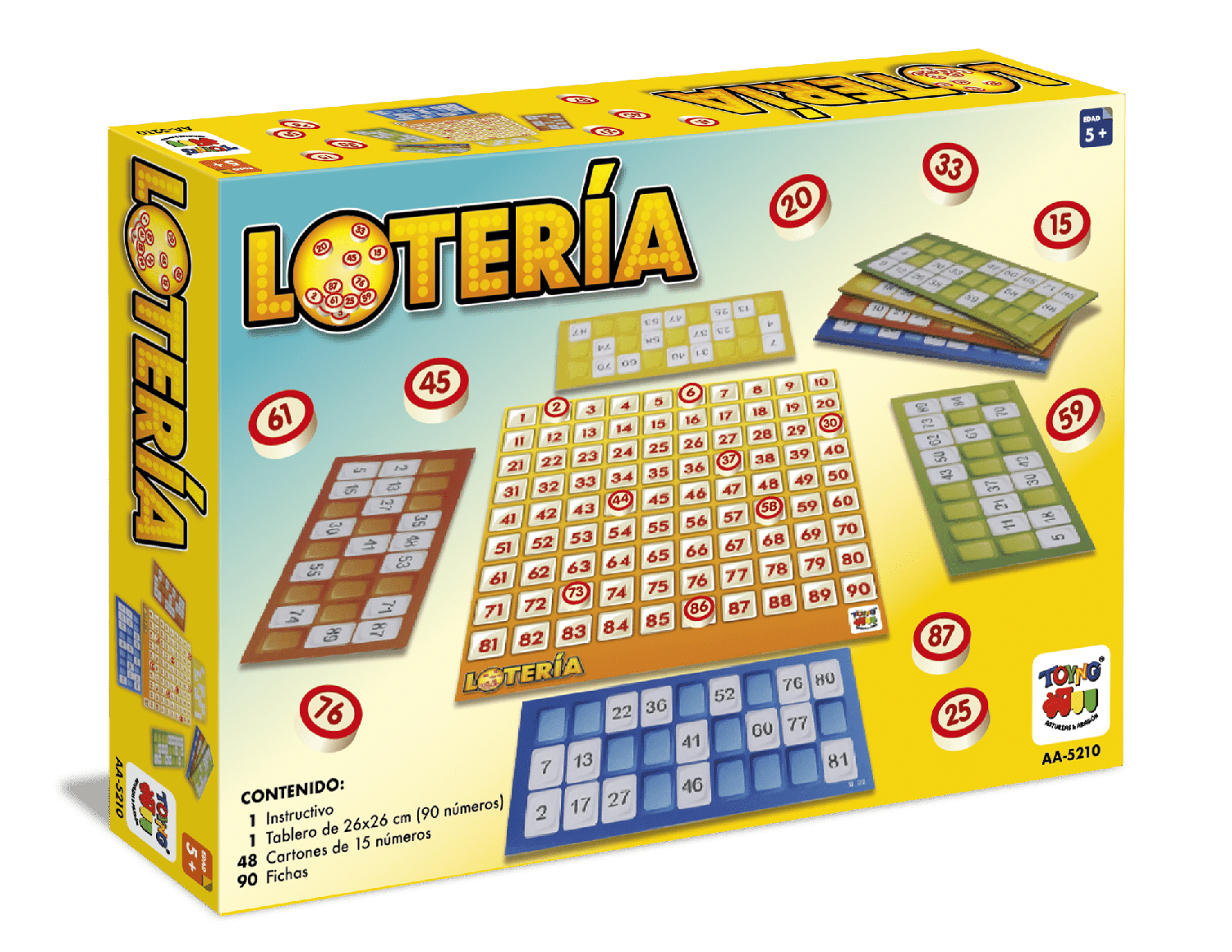 JUEGO DE MESA LO TE RÍA 48 CARTONES FICHAS DE MADERA - TOYNG - PERÚ - 1