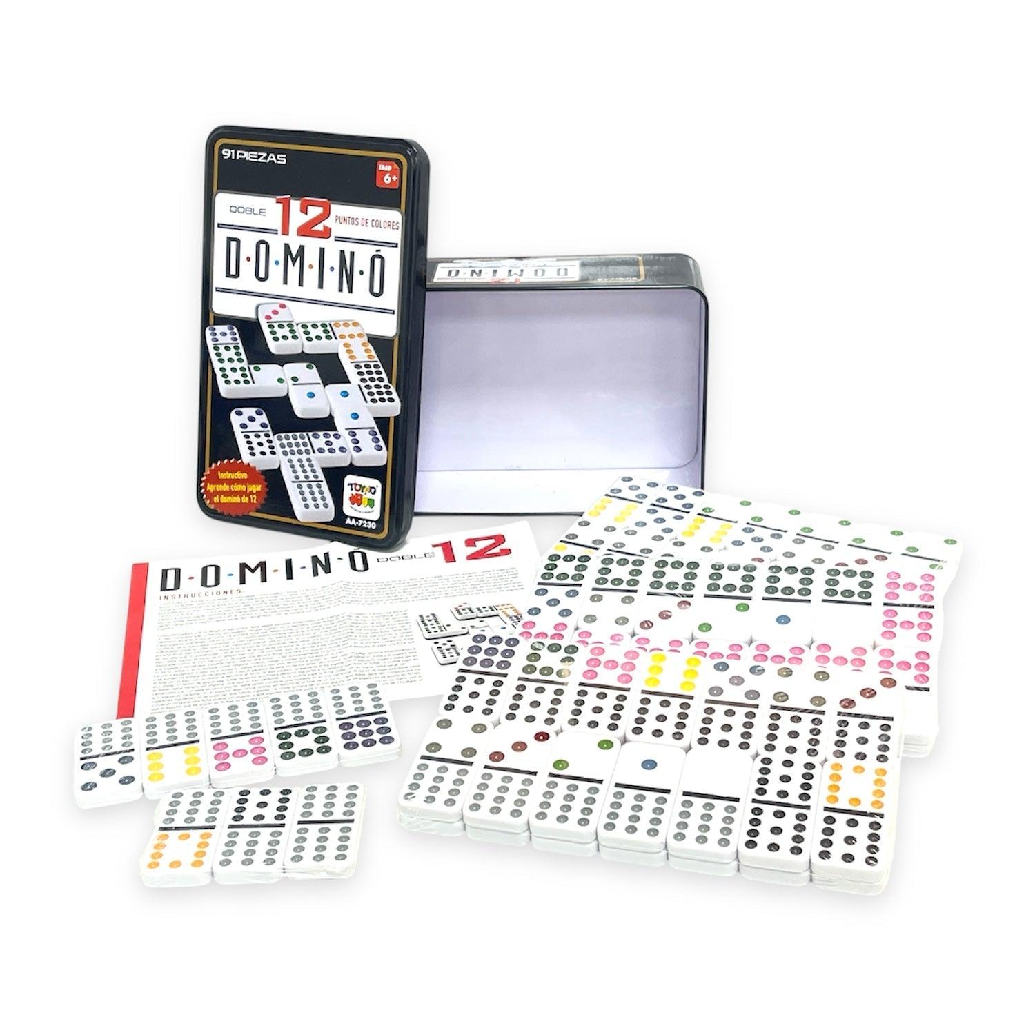 JUEGO DE MESA DOMINÓ 12 CAJA METÁLICA - TOYNG - PERÚ - 1