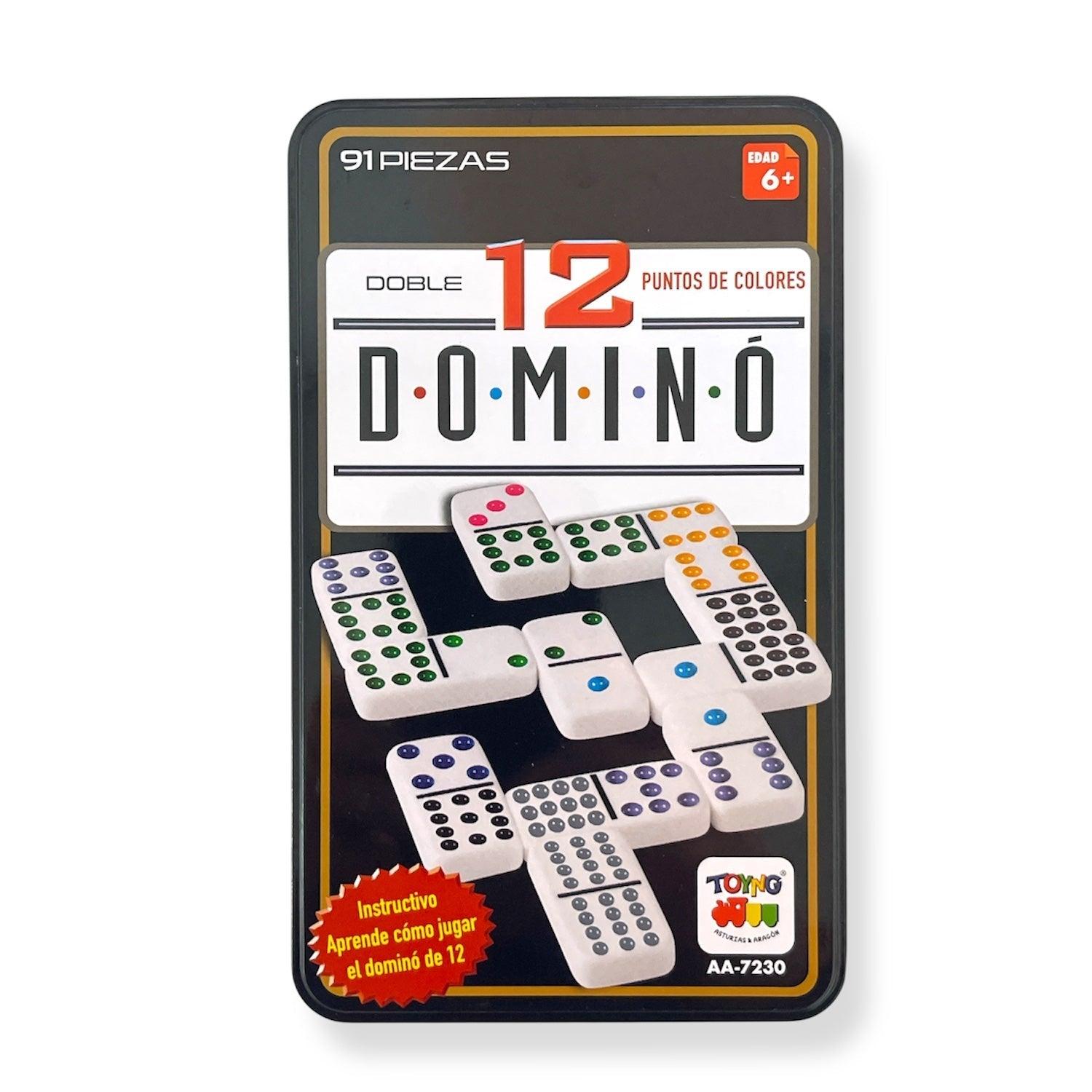 JUEGO DE MESA DOMINÓ 12 CAJA METÁLICA - TOYNG - PERÚ - 2