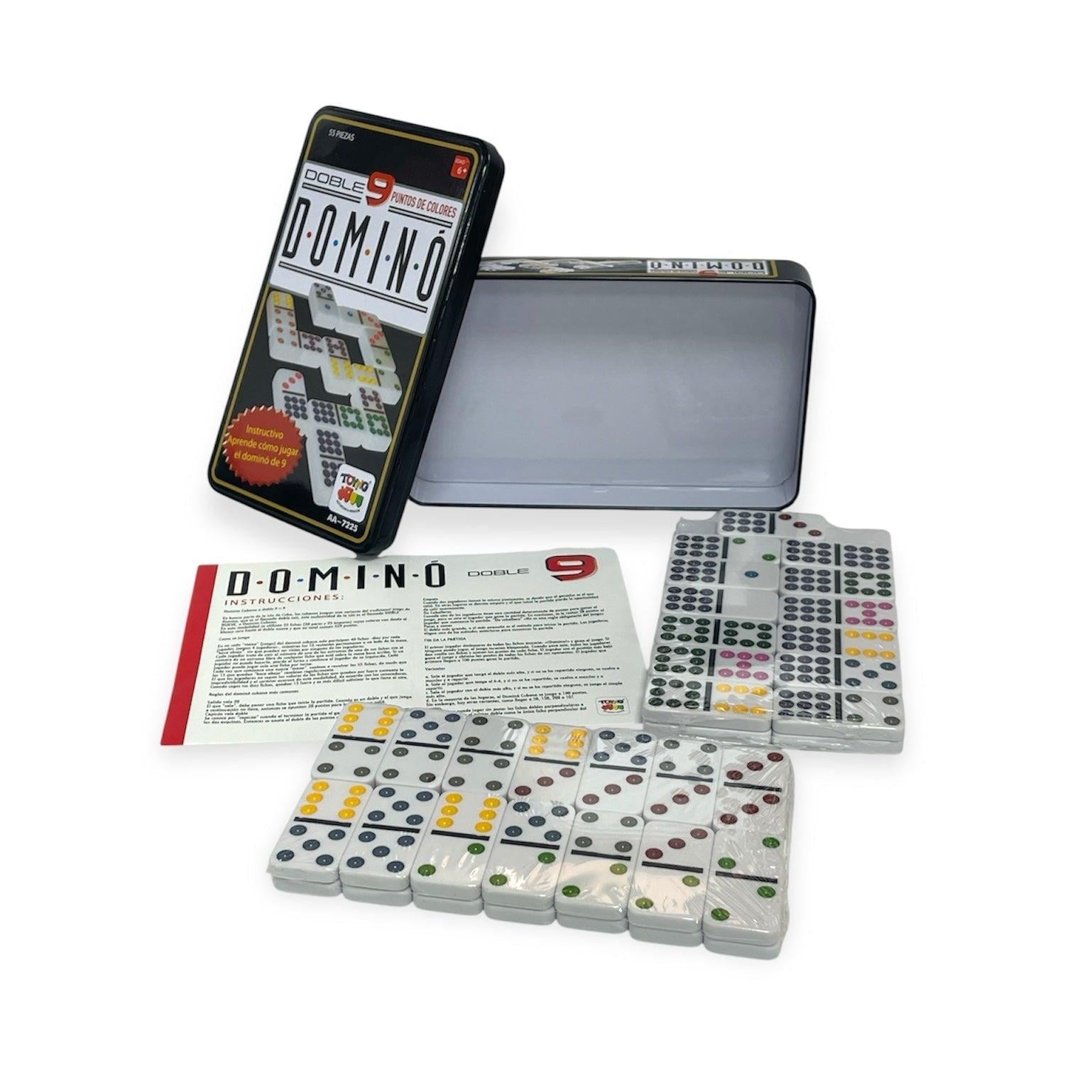 JUEGO DE MESA DOMINÓ 9 CAJA METÁLICA - TOYNG - PERÚ - 1