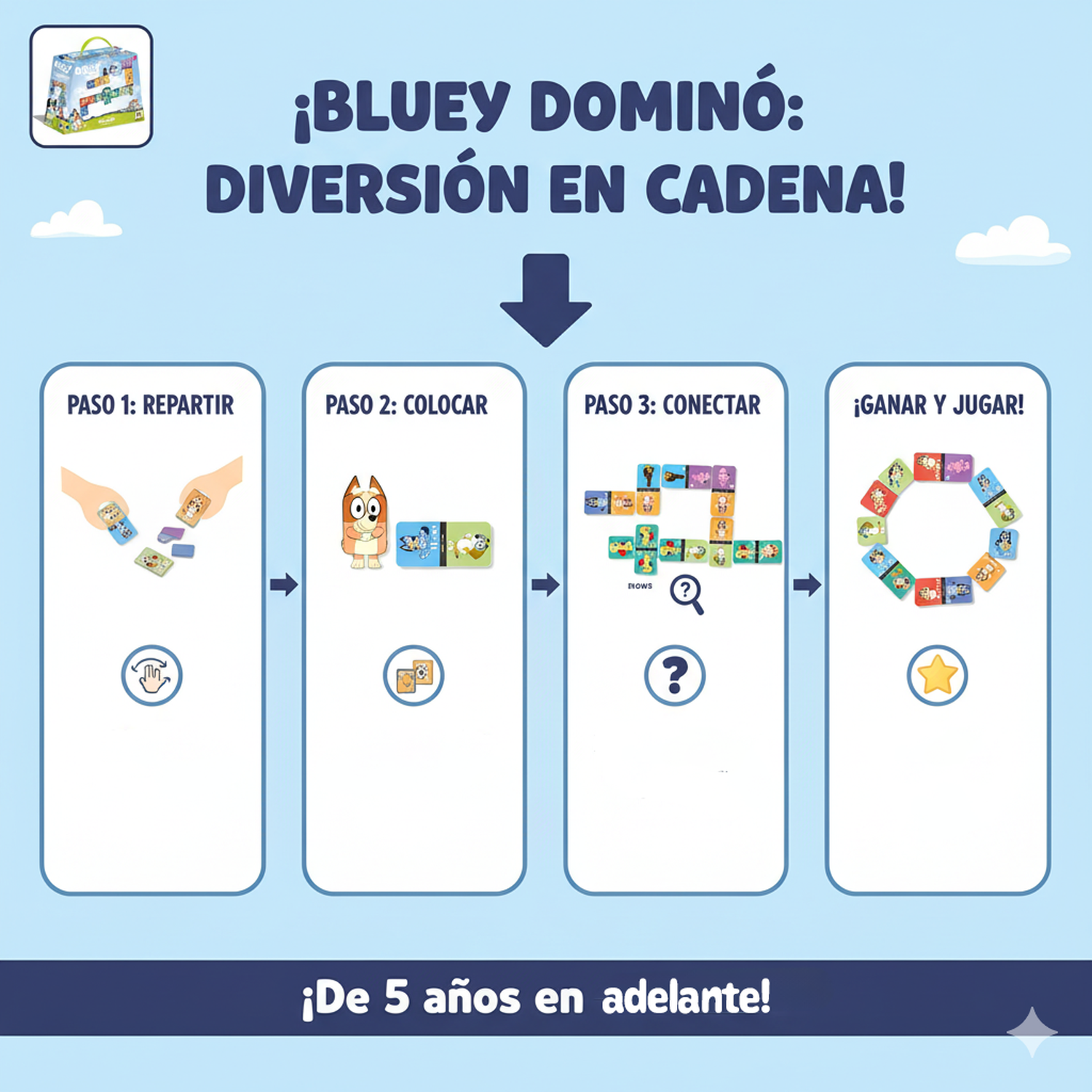 JUEGO DE MESA - DOMINO - BLUEY - PERÚ - 7